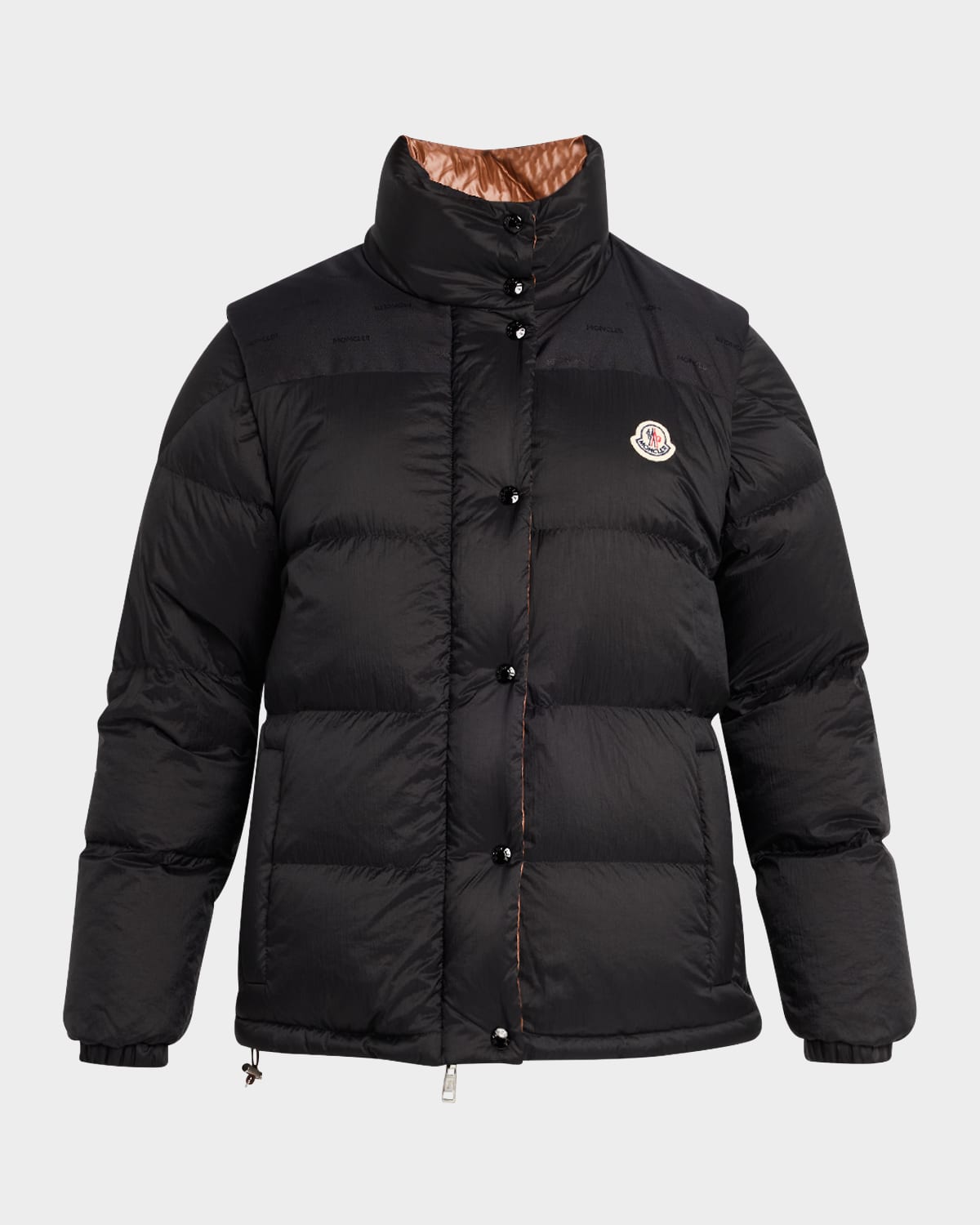 Shop Moncler Verone 1 Stand-collar Puffer Jacket In Black