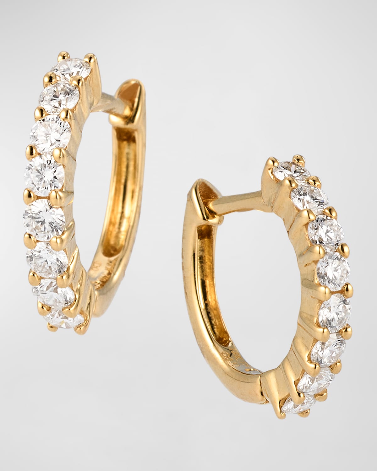 Sparkle 18K Yellow Gold Diamond Hoop Earrings