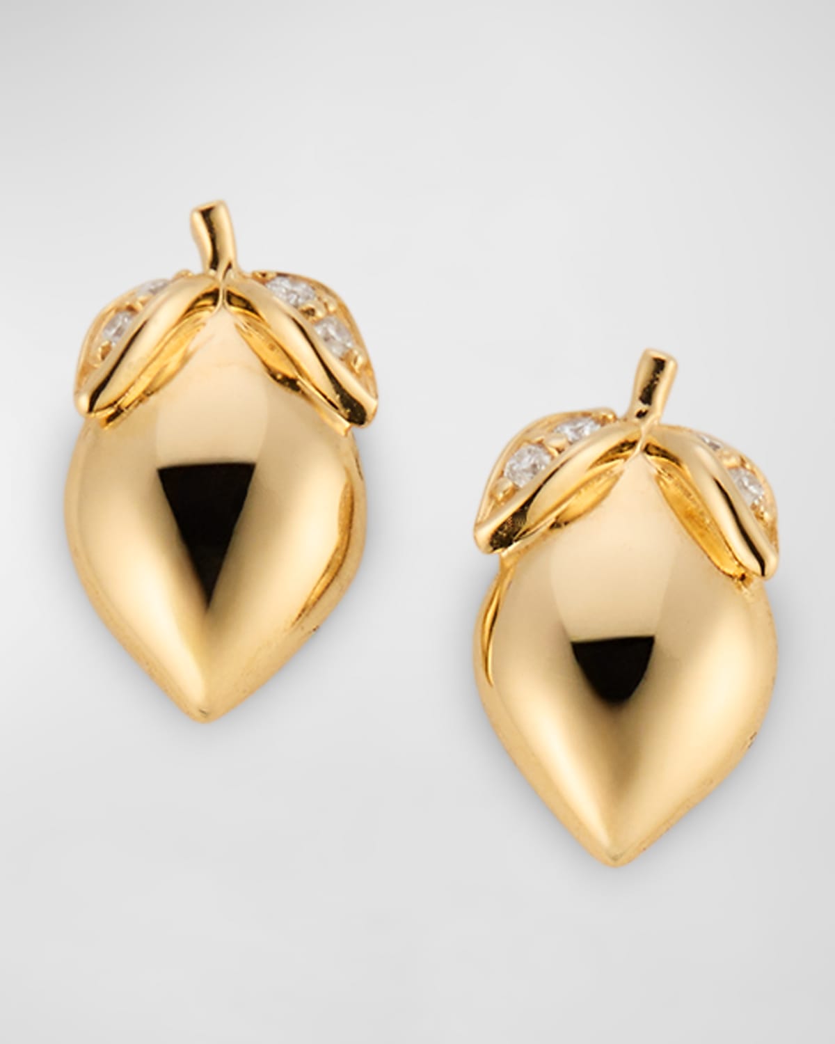Sorellina 18k Yellow Gold Lemon Stud Earrings With Gh-si Diamonds