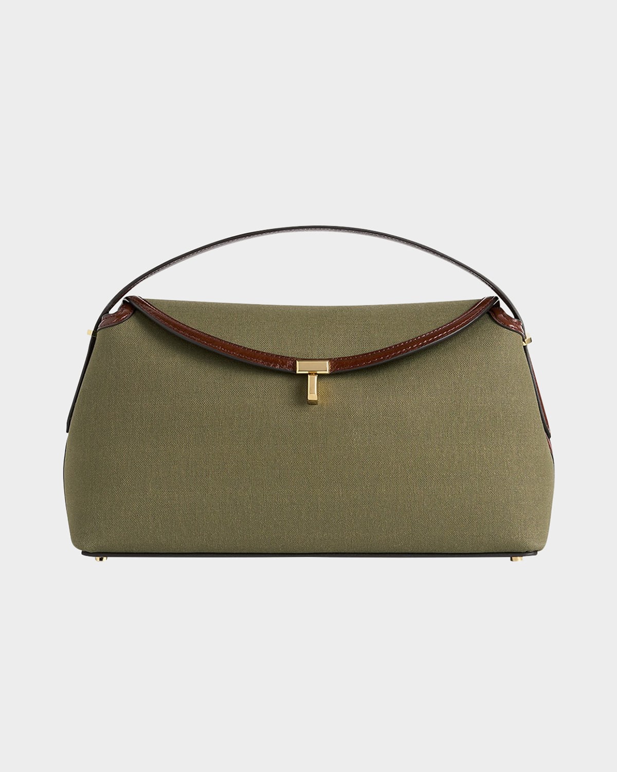 Totême T-lock Canvas Top-handle Bag In Dark Green