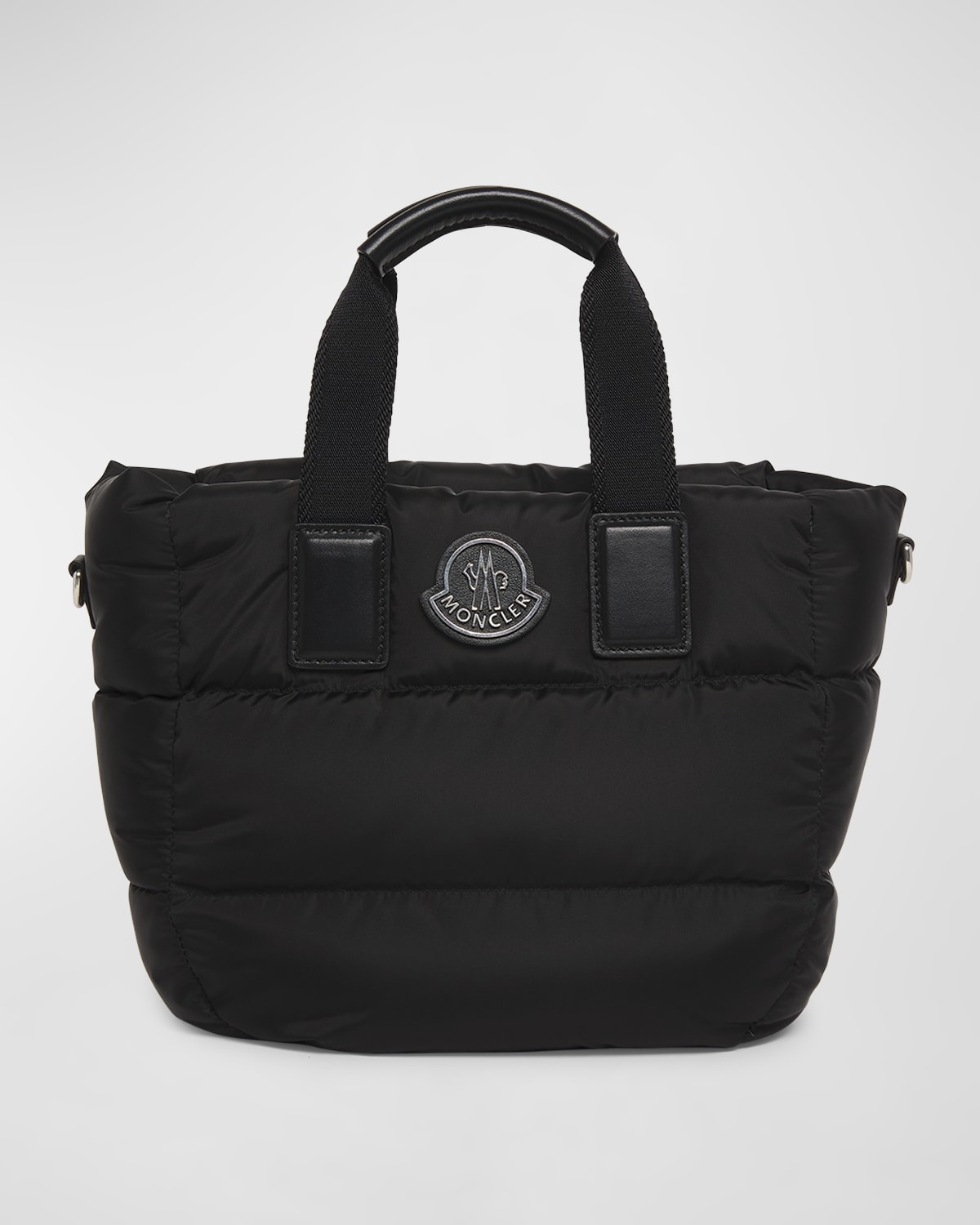 Moncler Mini Caradoc Quilted Nylon Tote Bag In Black