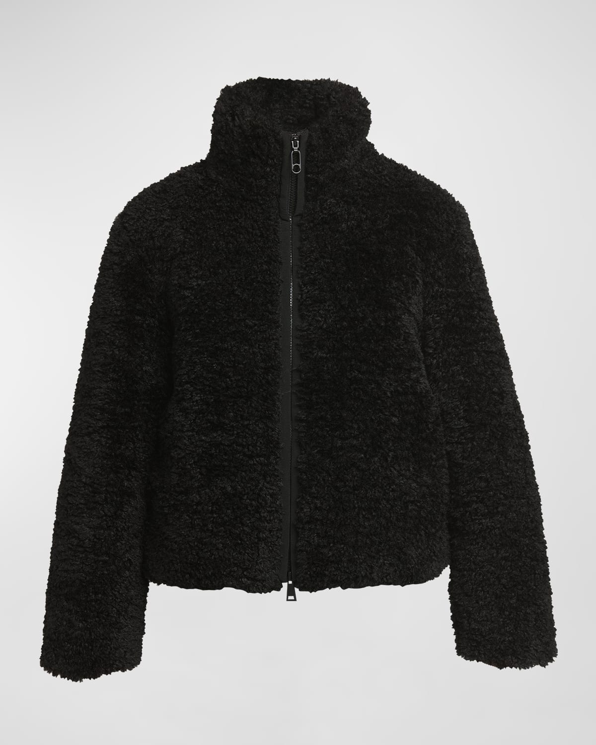 Shop Moncler Bridoire Teddy Bomber Jacket In Black