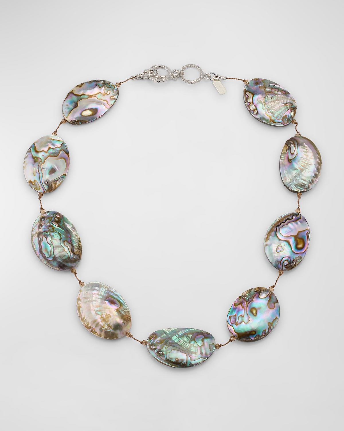 Large Abalone Shell Necklace with Sterling Silver