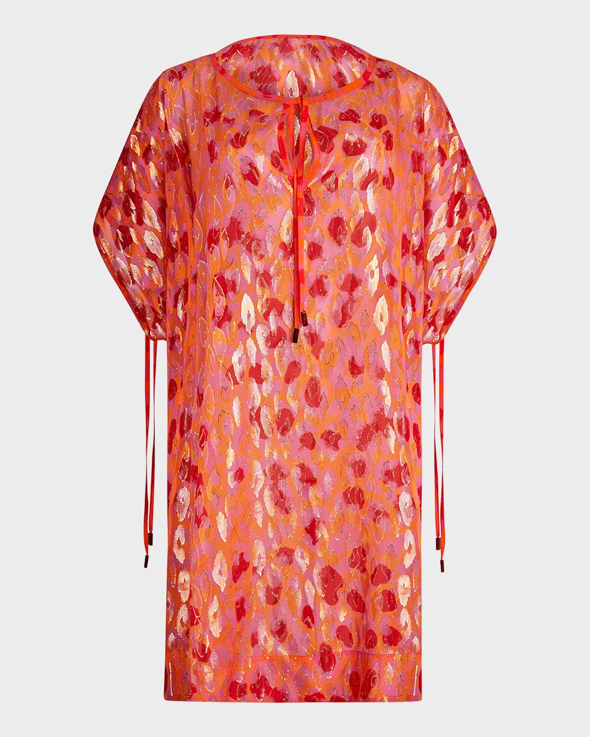 Abstract Leopard Printed Silk Mini Dress