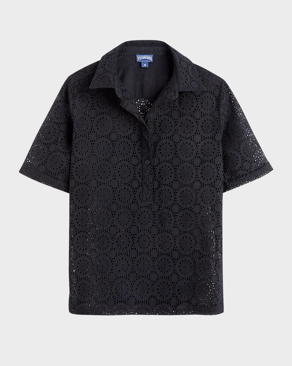 Vilebrequin Embroidered Cotton Polo In Noir