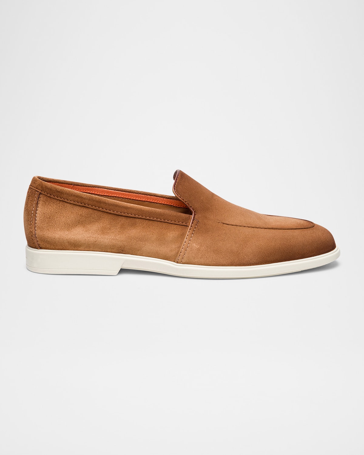 Santoni Mens Malibu Contrast-sole Suede Loafers Brow In Light Brown