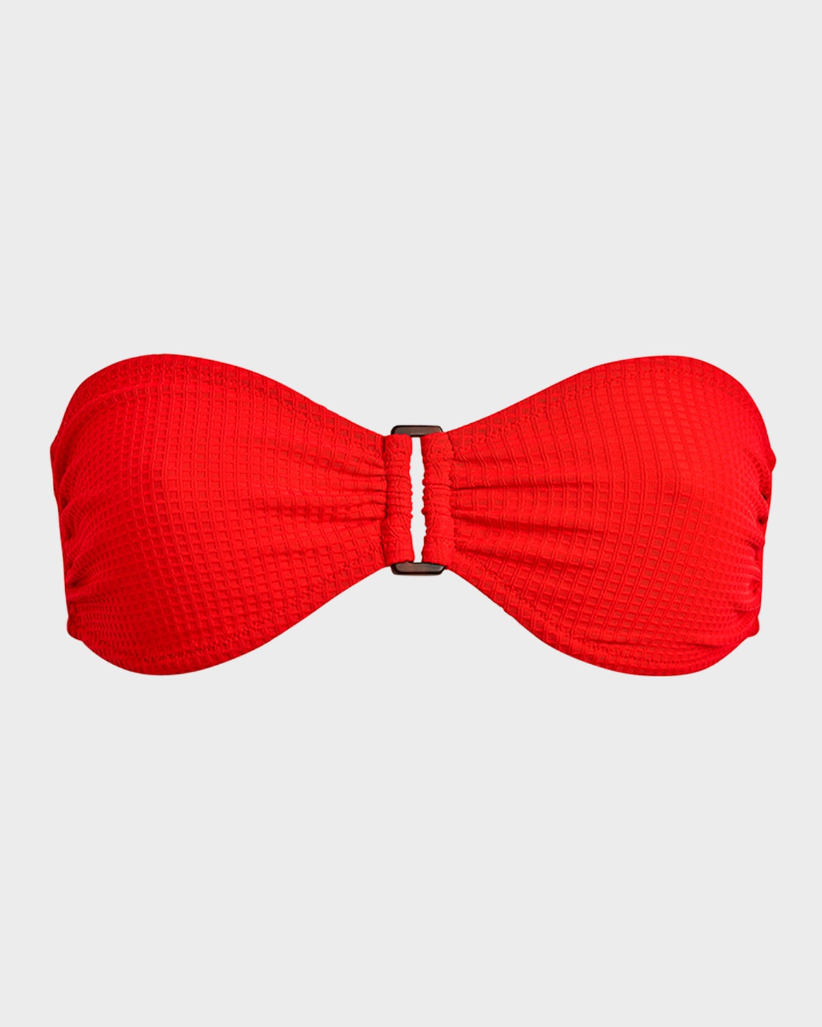 Shop Vilebrequin Ribbed Bandeau Bikini Top In Coquelicot