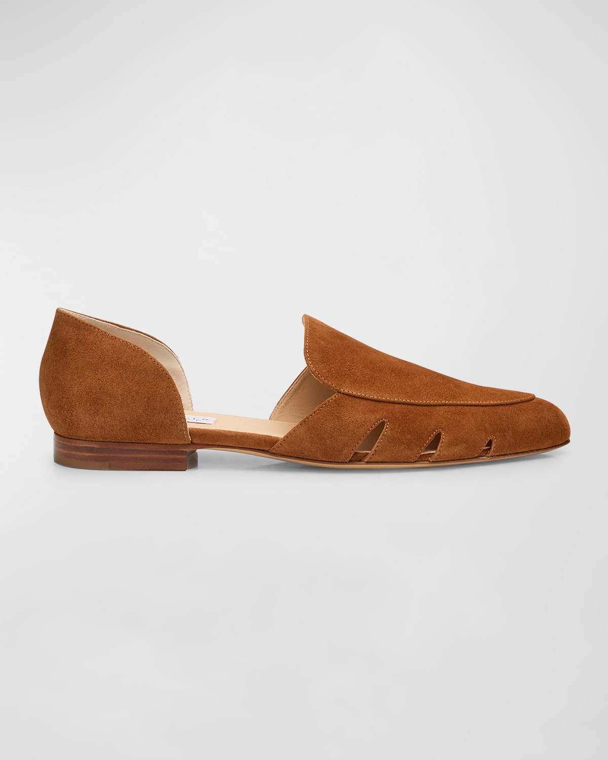 Shop Gabriela Hearst Rory Suede Ballerina Loafers In Cognac