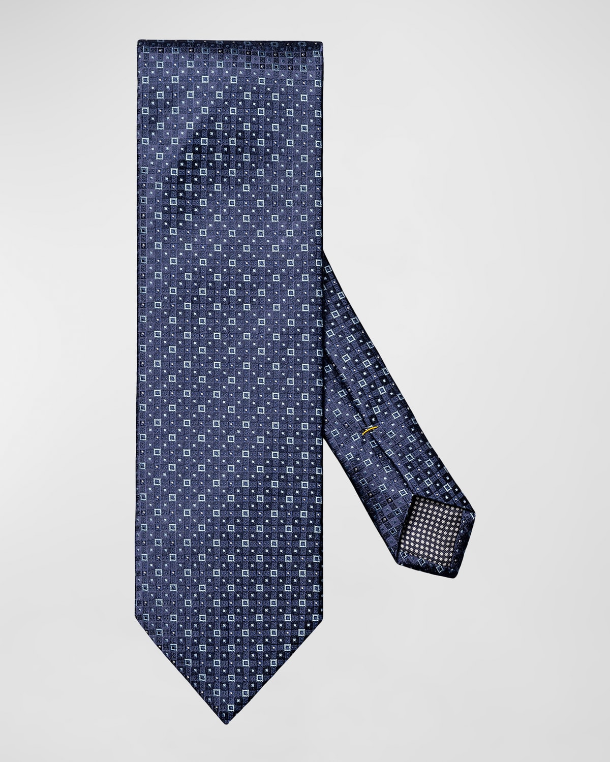 Shop Eton Men's Woven Silk Geometric Tie In Dk Blue