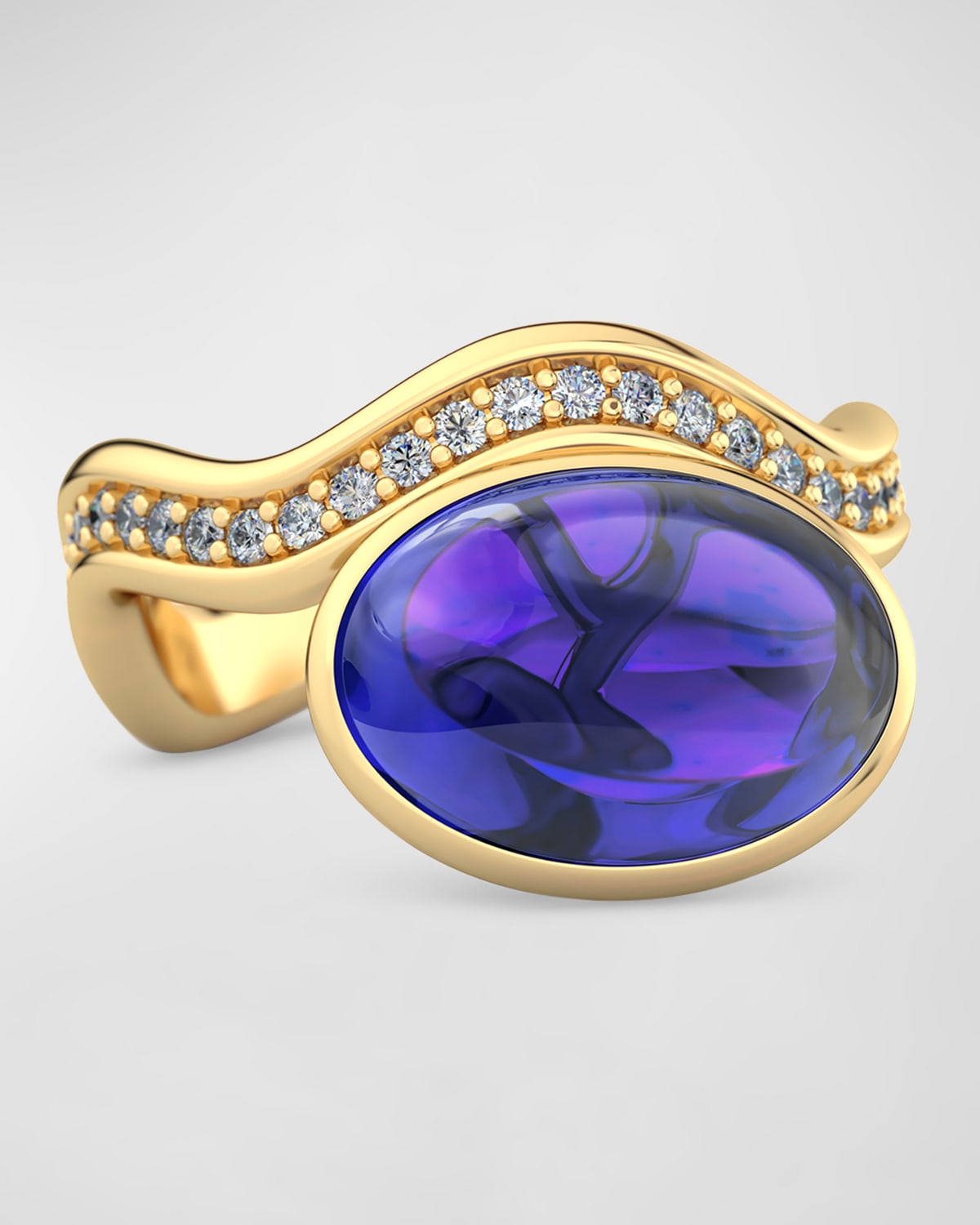 Aurora Statement Ring with Diamonds