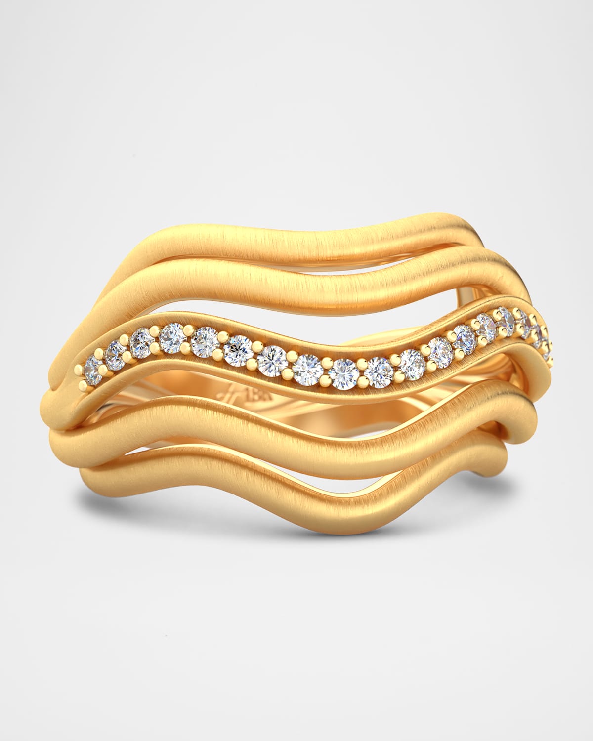18K Gold Sierra Statement Ring with Diamonds