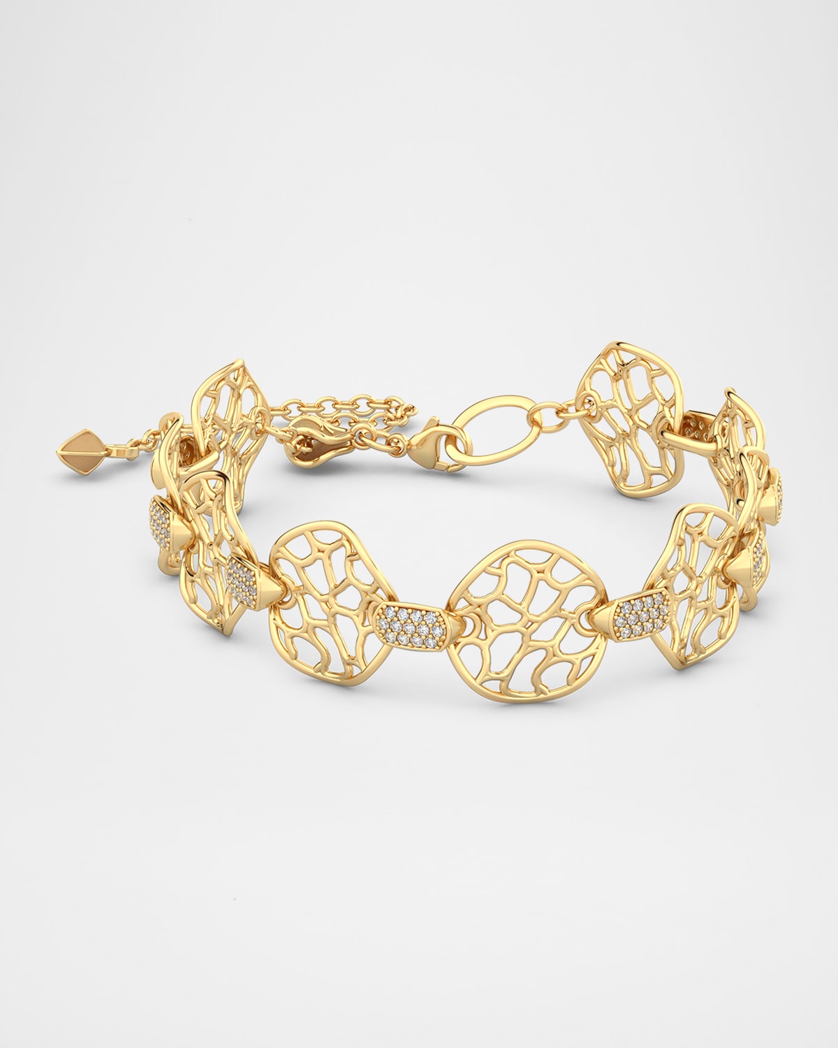 18K Gold River Necklace with Diamonds