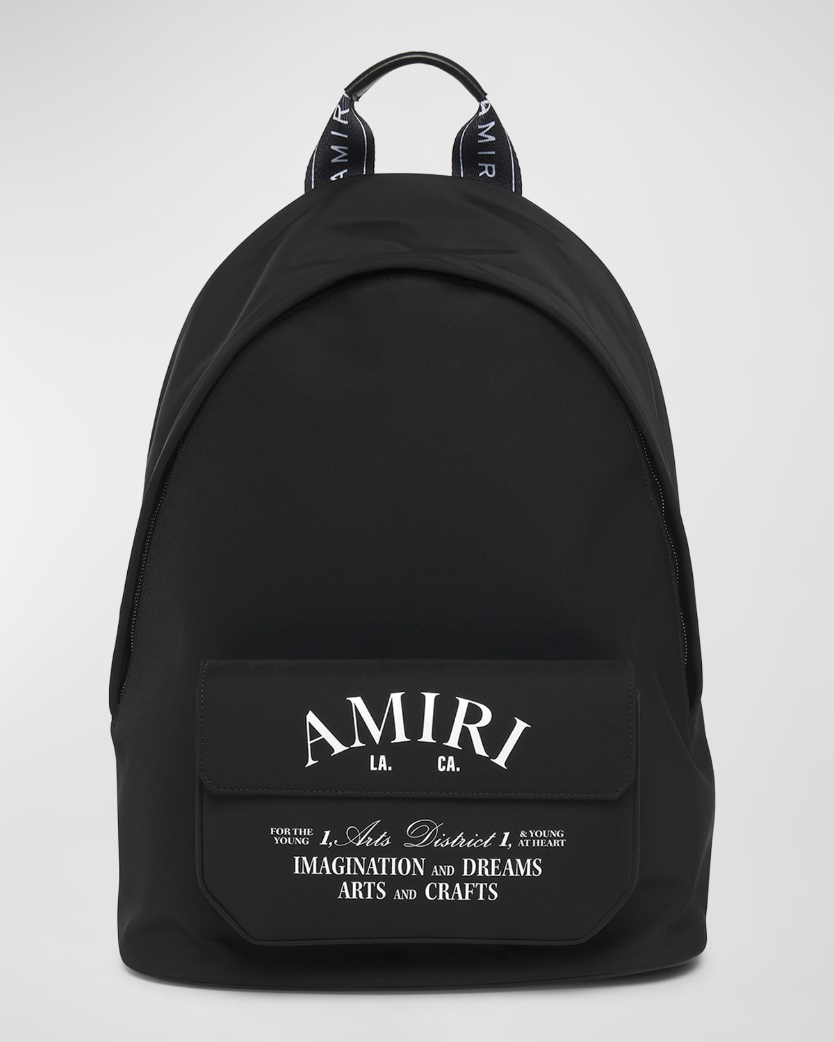 Amiri Black Backpack With Arts District Print In Tech Fabric Man In Black