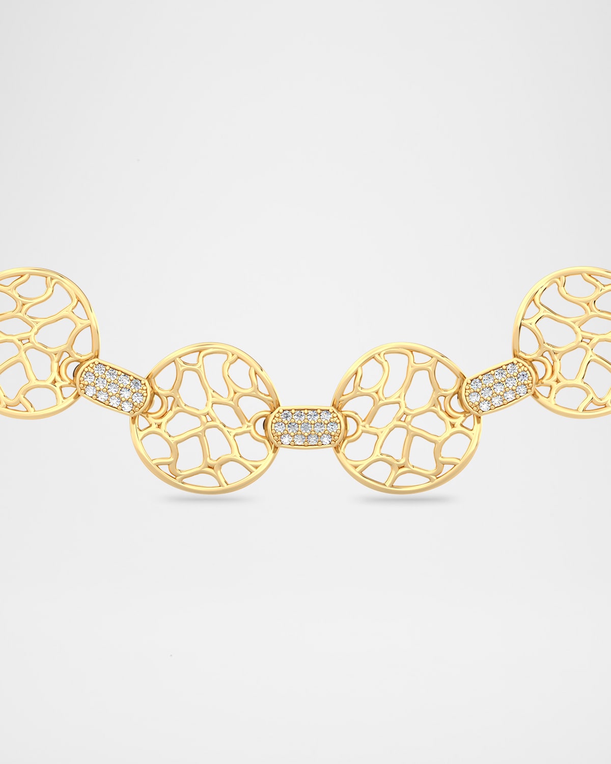 18K Gold Canyon Necklace with Diamonds