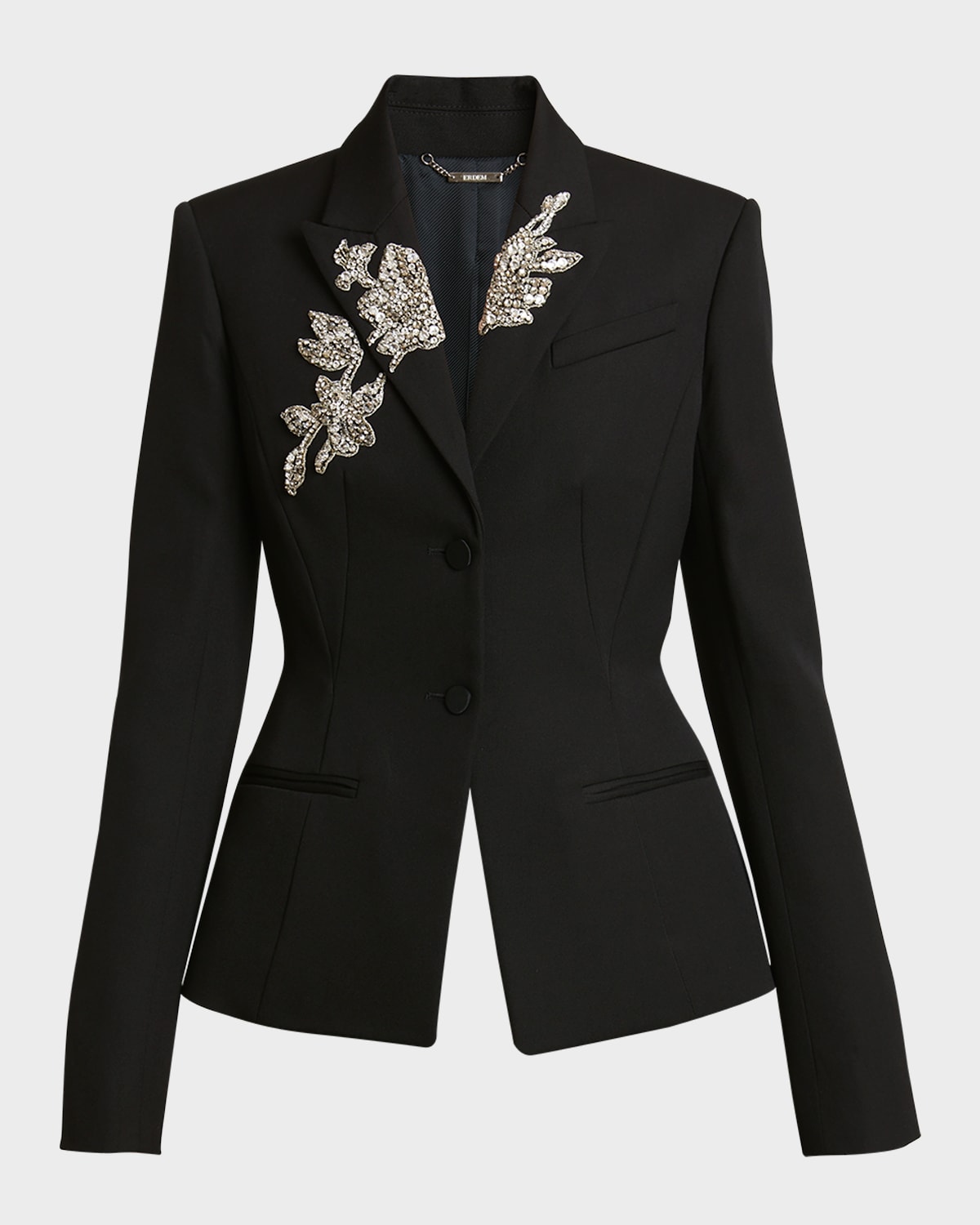 Crystal Single-Breasted Tailored Blazer Jacket