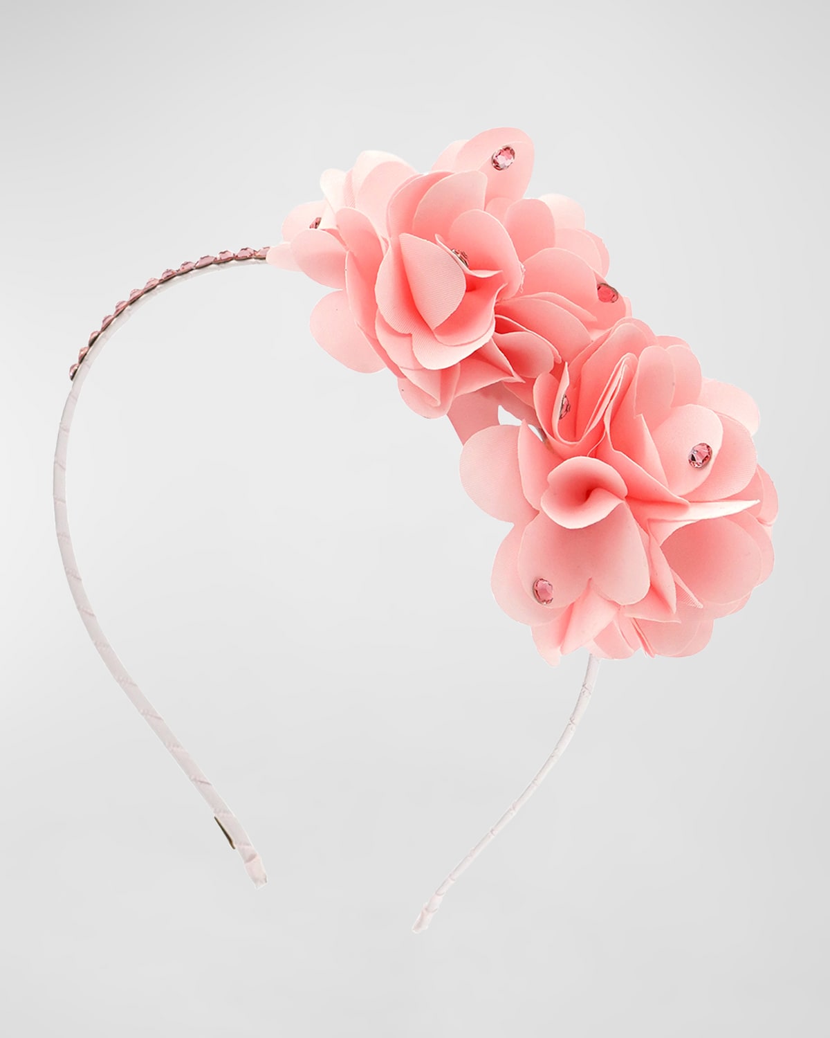 Bari Lynn Girl's Flower Rhinestone Headband In Pink