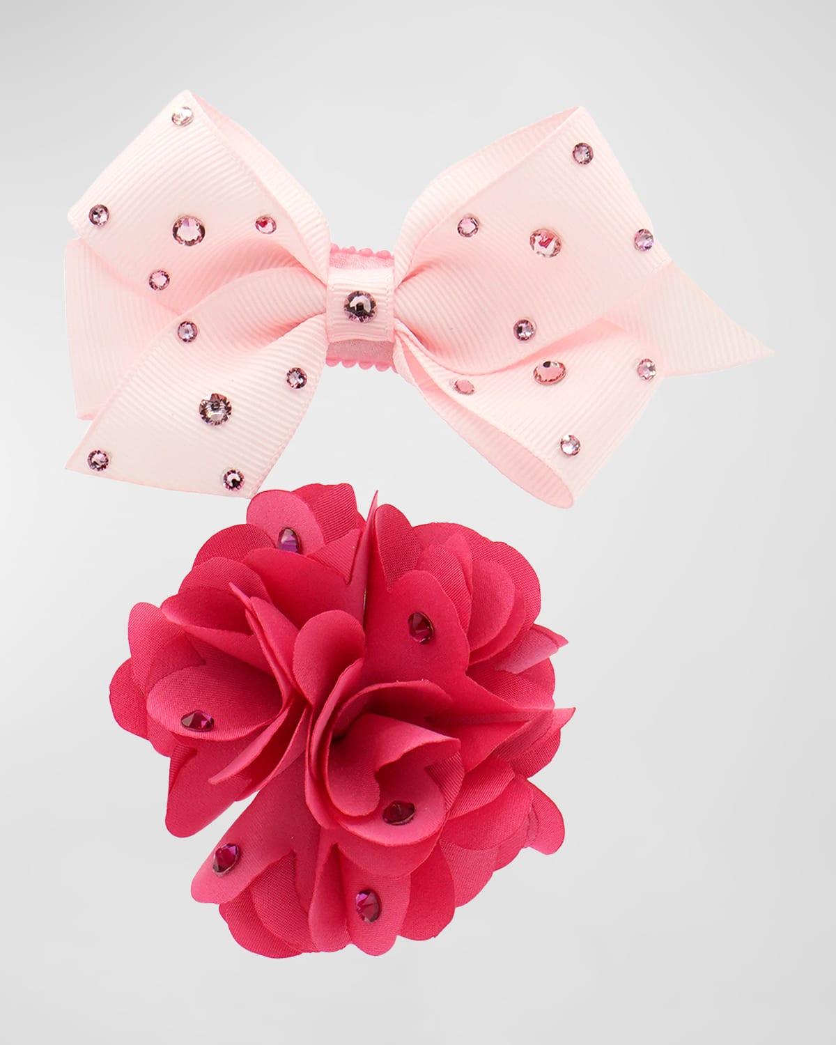 Shop Bari Lynn Girl's 2-pack Flower & Bow Clip In Multi