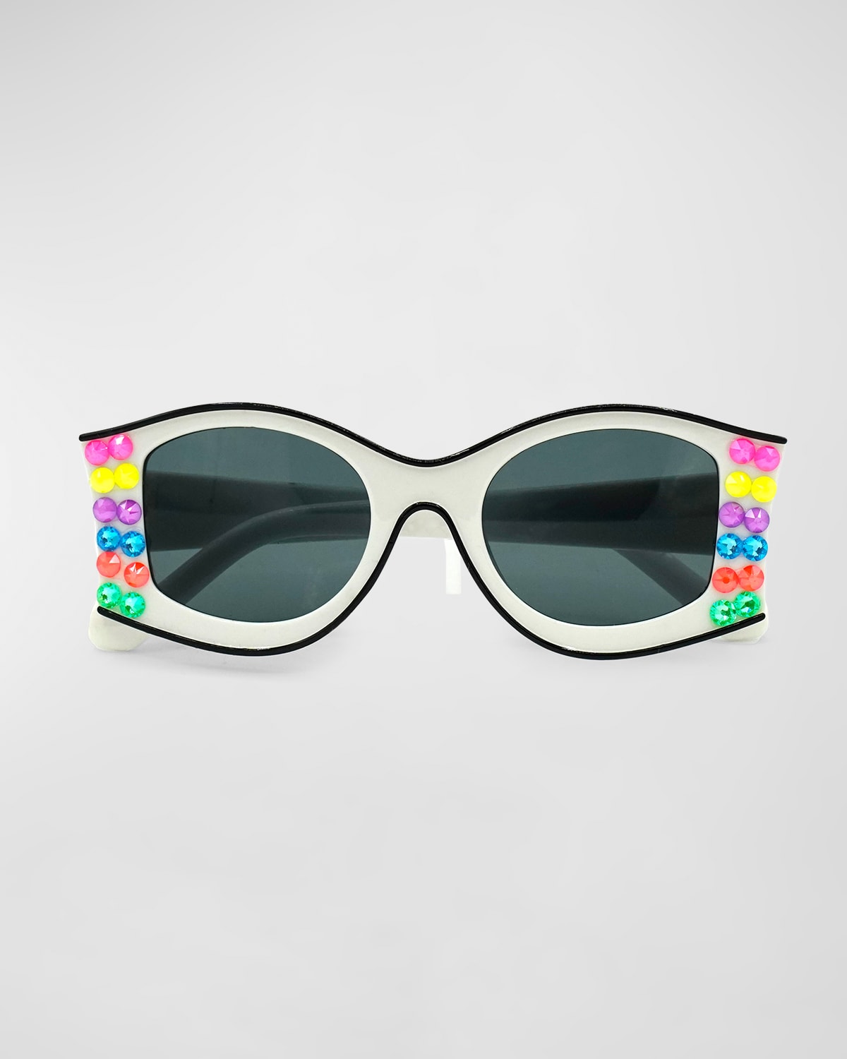 Shop Bari Lynn Girl's Neon Crystal Sunglasses In White