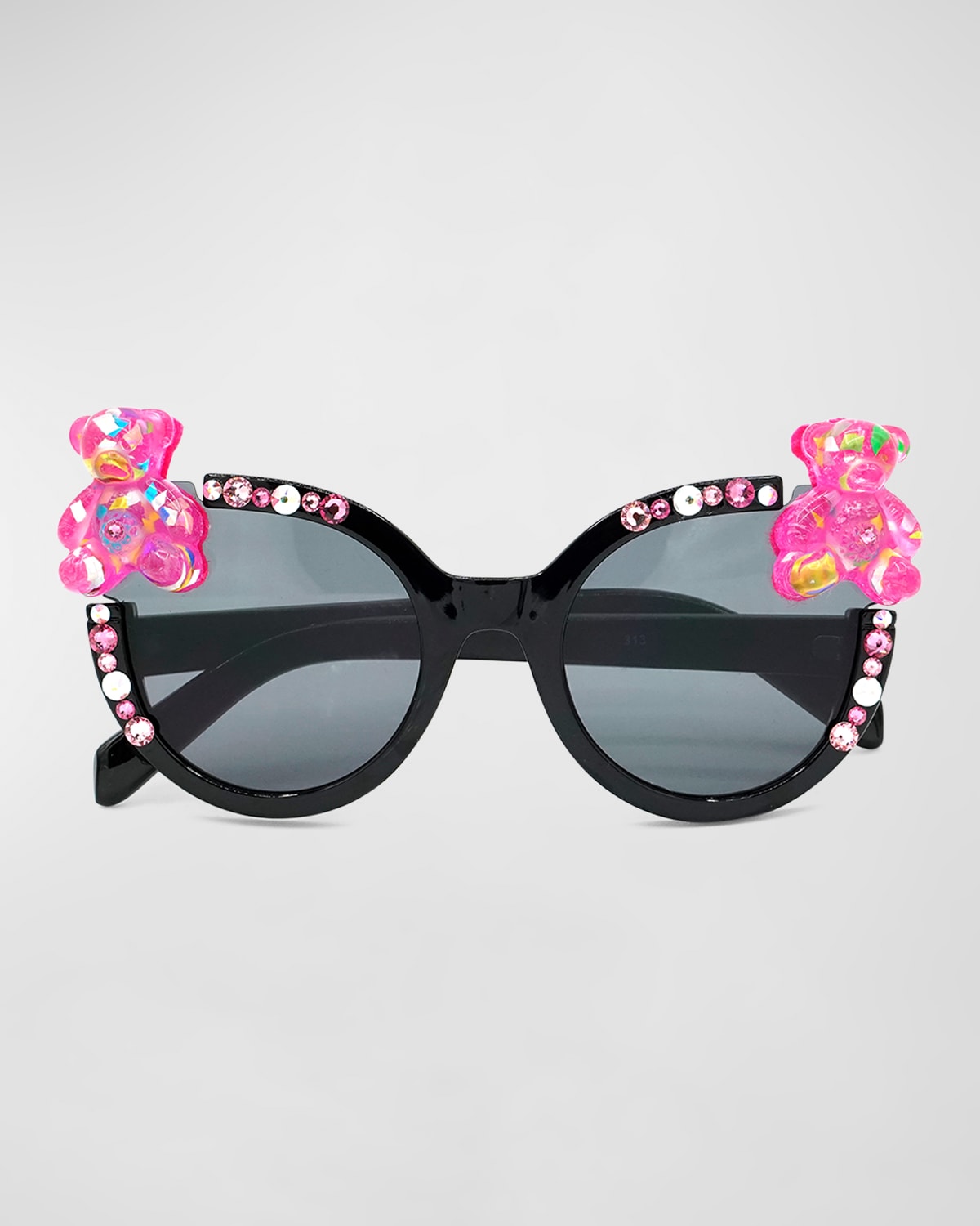 Shop Bari Lynn Girl's Cat Eye Sunnies W/ Large Confetti Gummy Bears In Black