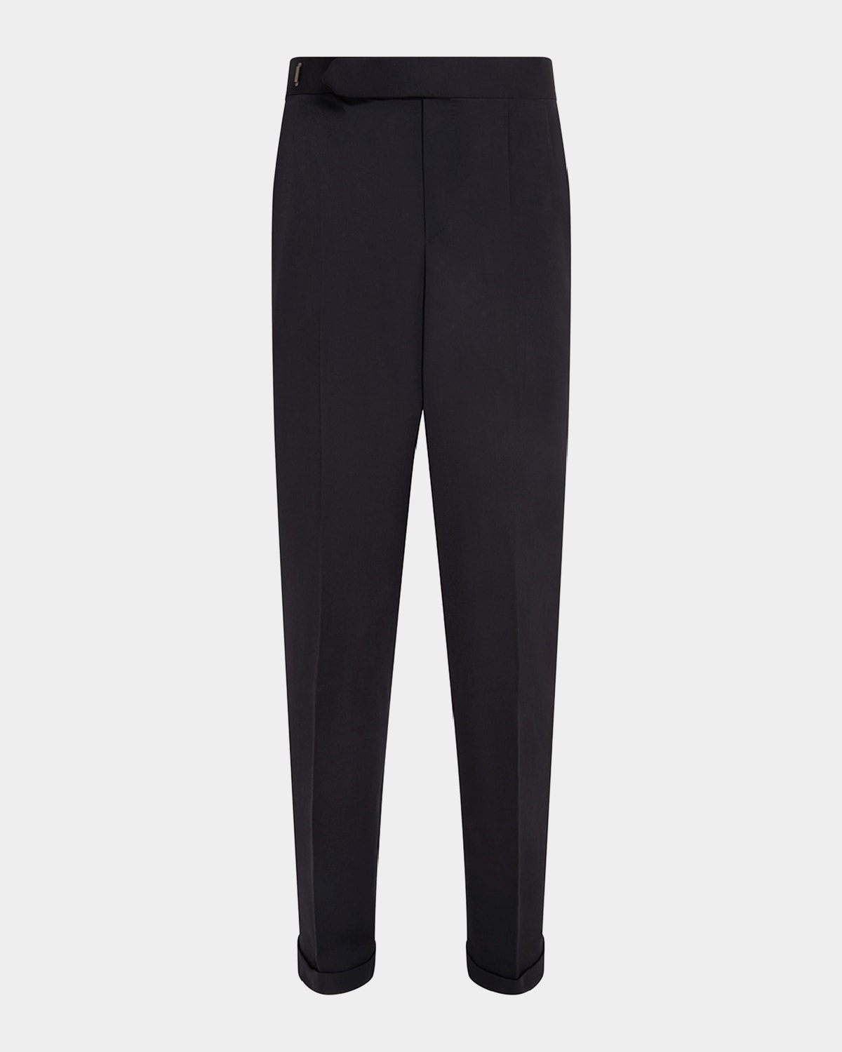 DUNHILL MEN'S WOOL AND CASHMERE FLAT FRONT TROUSERS 