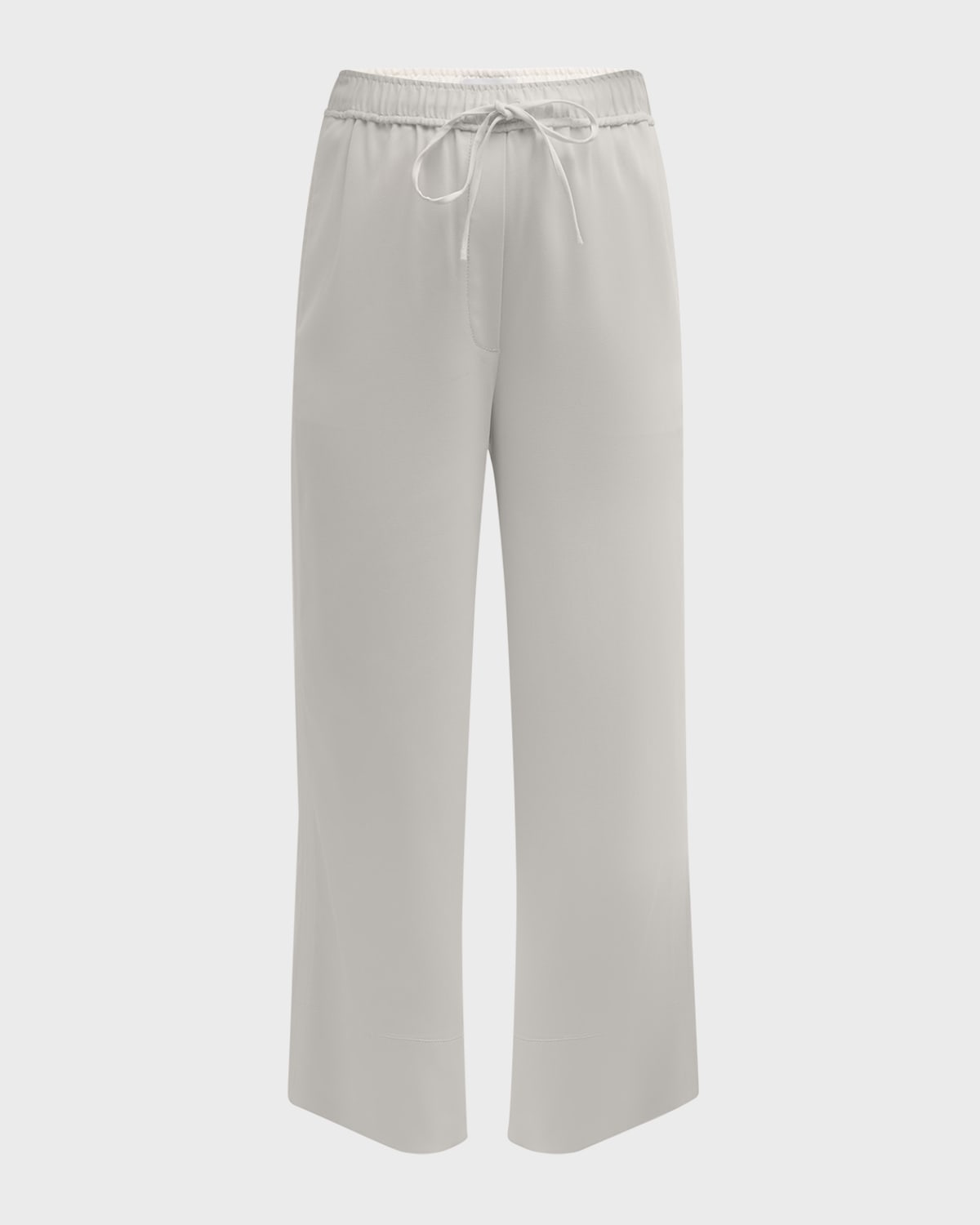 Italian Stretch Twill Straight-Leg Ankle Pull-On Pants