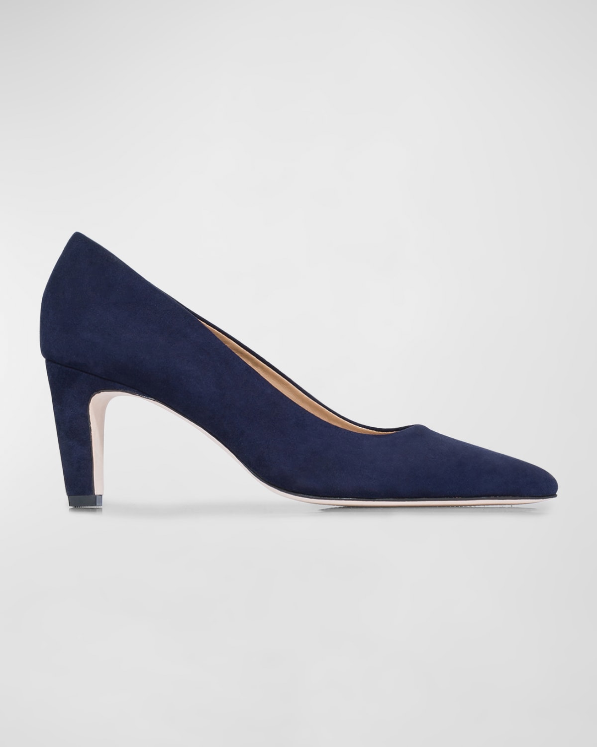 Shop Bernardo Giselle Suede Classic Pumps In Dark Navy Kid Suede