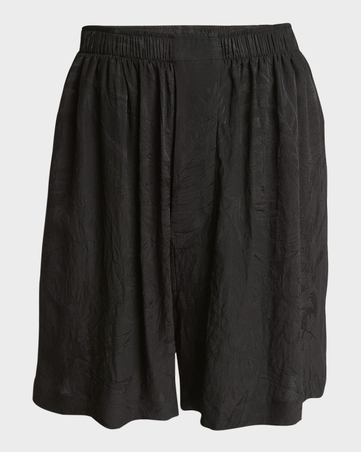 Balenciaga Tropical Flowers Pyjama Shorts In 1000 Black