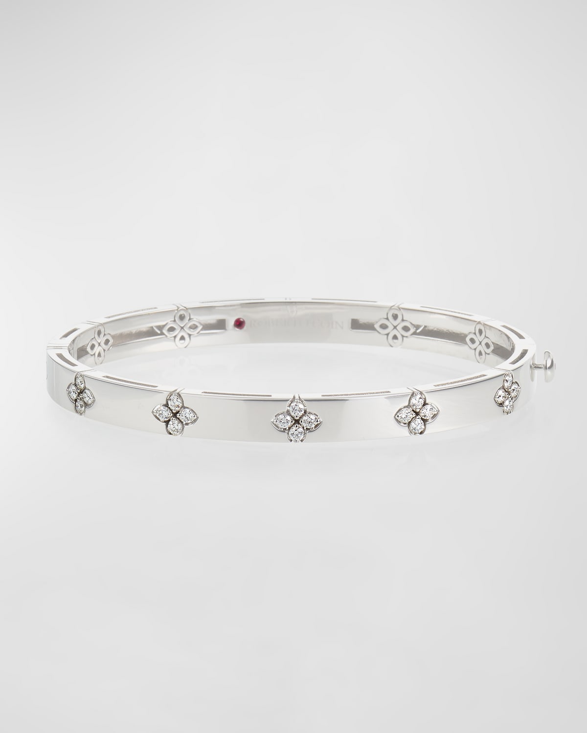 Roberto Coin 18K White Gold Diamond Love In Verona Bangle, 48x58mm