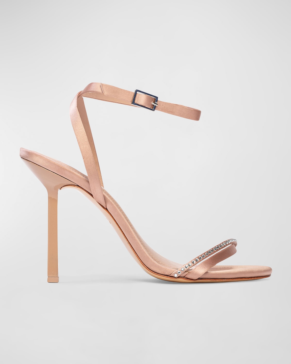 Rumi Satin Crystal Ankle-Strap Sandals