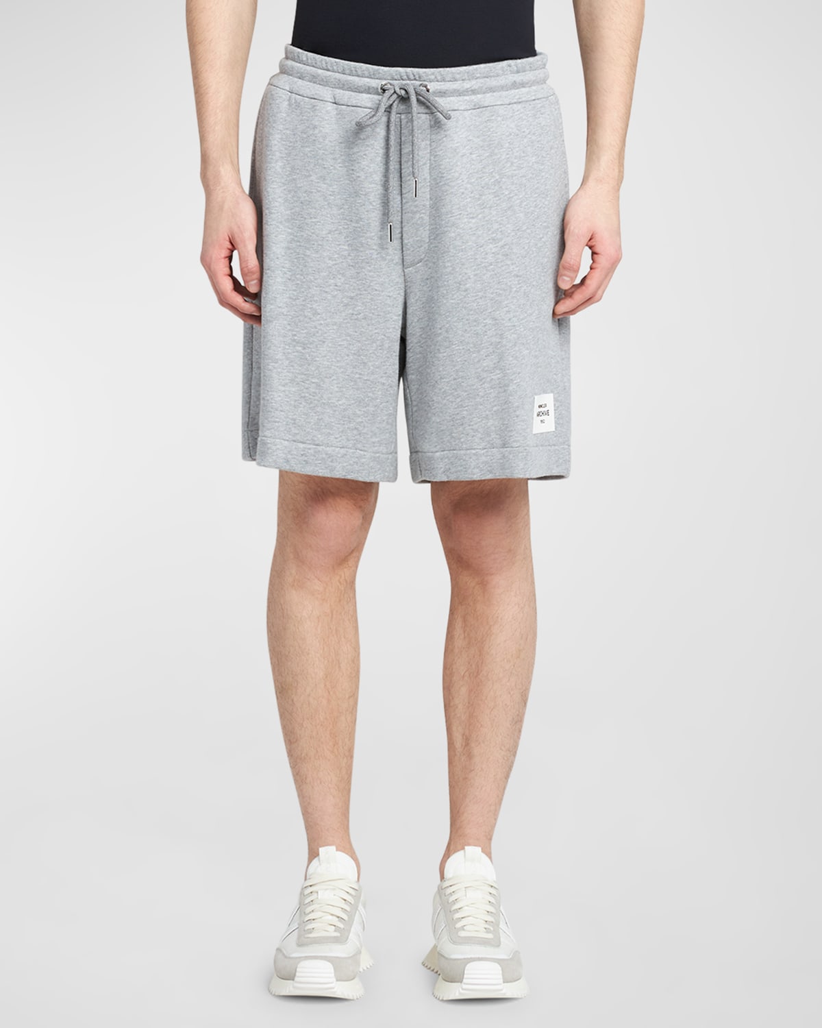 Moncler Men's Lightweight Fleece Sweat Shorts In Gray