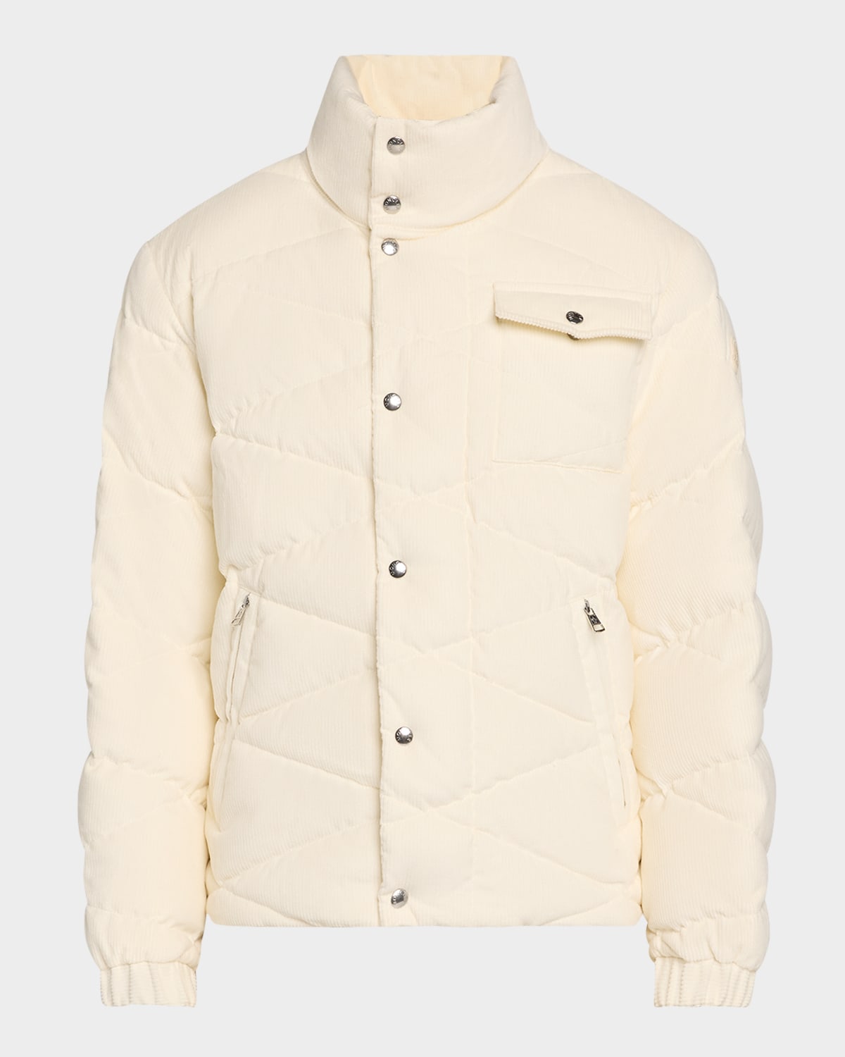 Moncler Kaver Corduroy Padded Jacket In Ivory