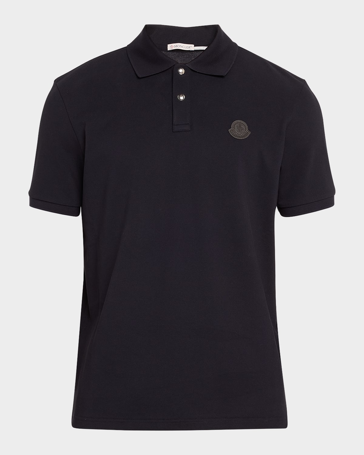 Moncler Logo Patch Cotton Piquet Polo Shirt In Blue