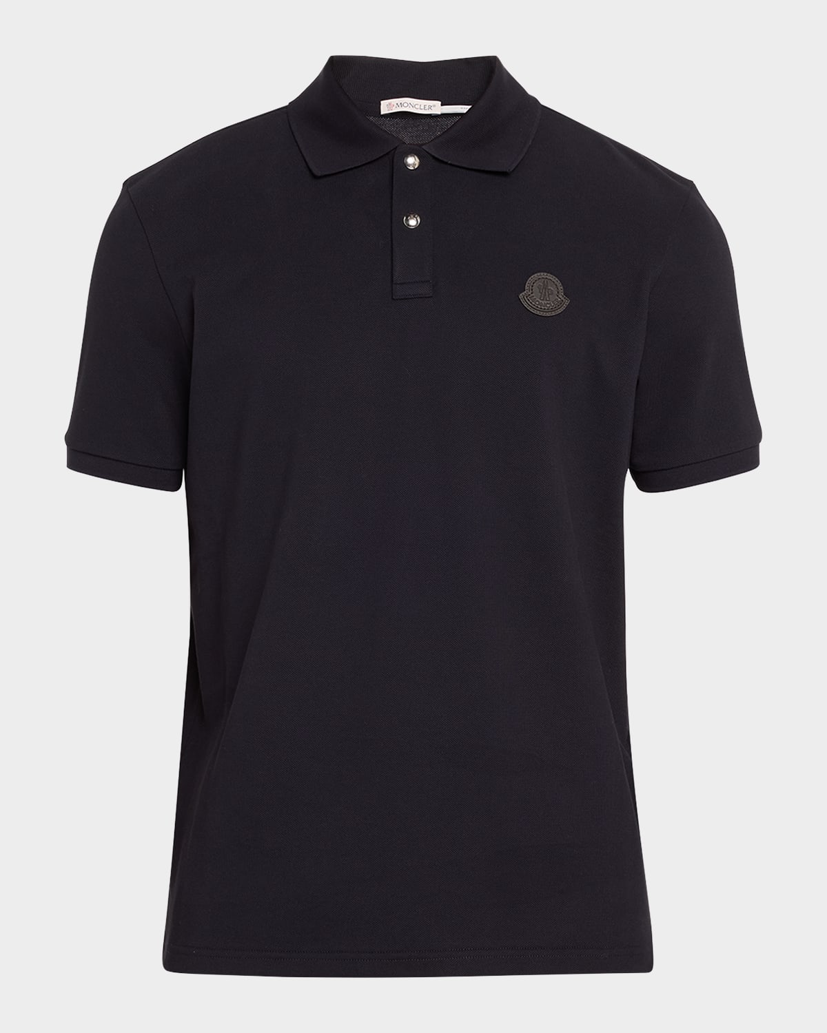 Moncler Men's Small Logo Polo Shirt In Blue