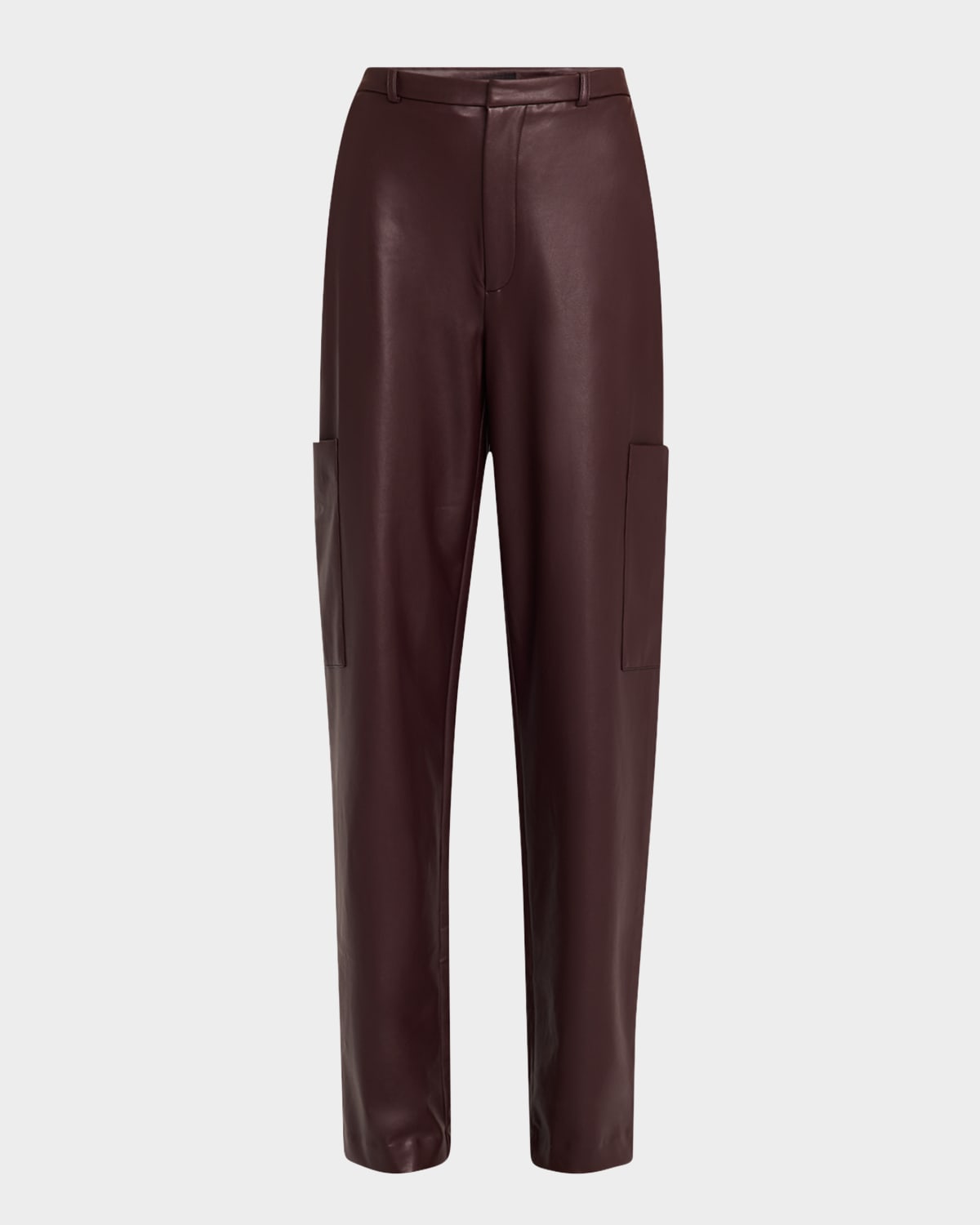 Lapointe Stretch Faux Leather Tapered-leg Cargo Trousers In Mulberry