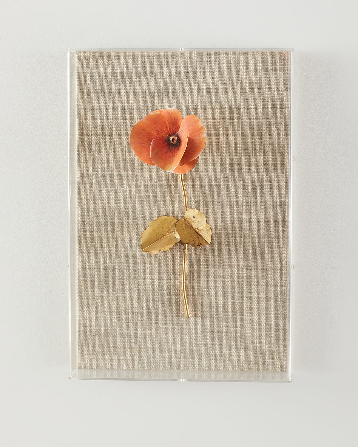 Tommy Mitchell Pansy Study 1 Wall Art In Orange On Natural Linen