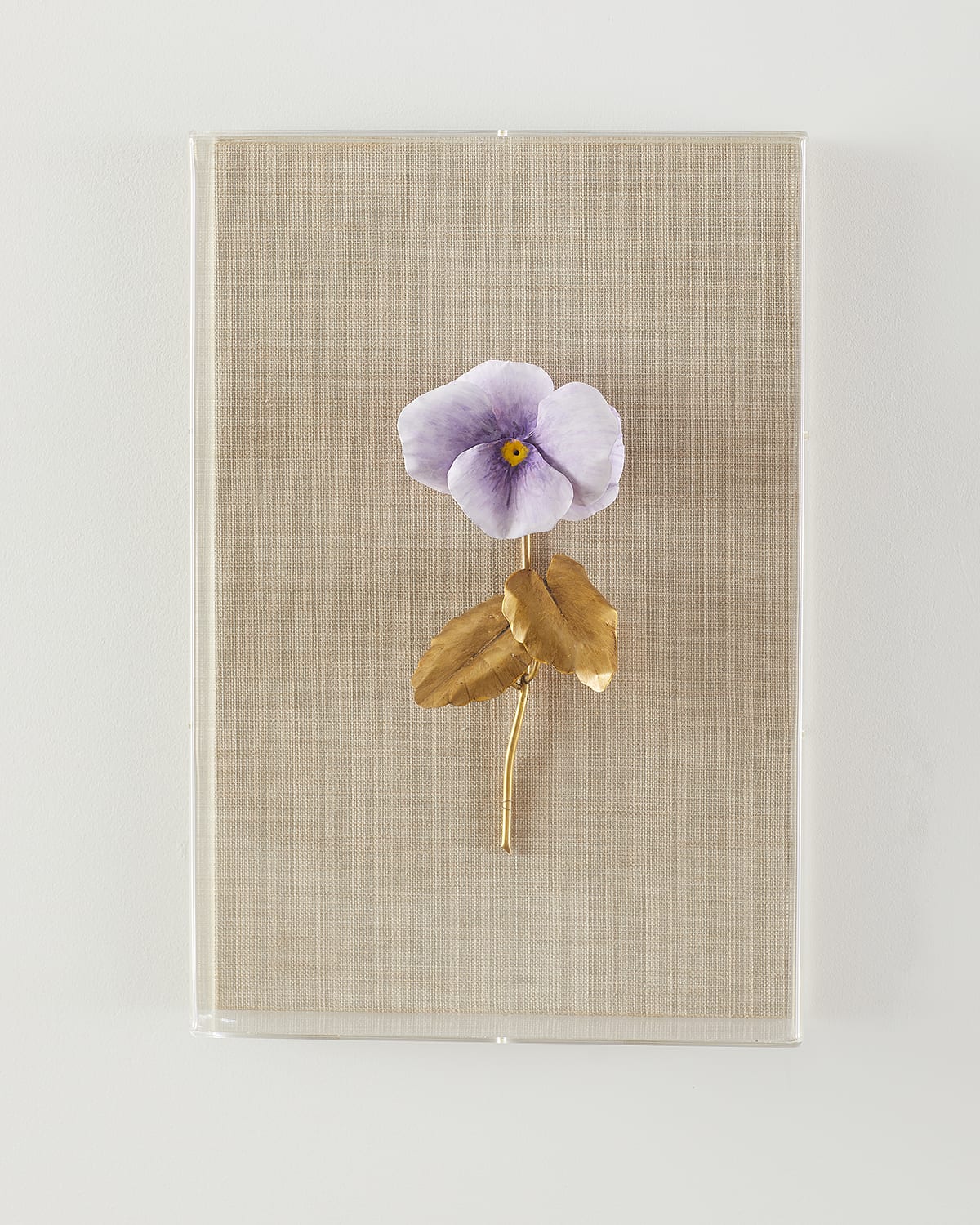 Tommy Mitchell Pansy Study 4 Wall Art In Lavender Pansy On Natural Linen