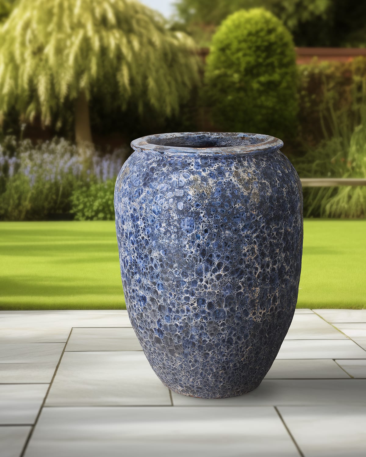 Emissary Trading Large Ceramic Jar Planter In Blue