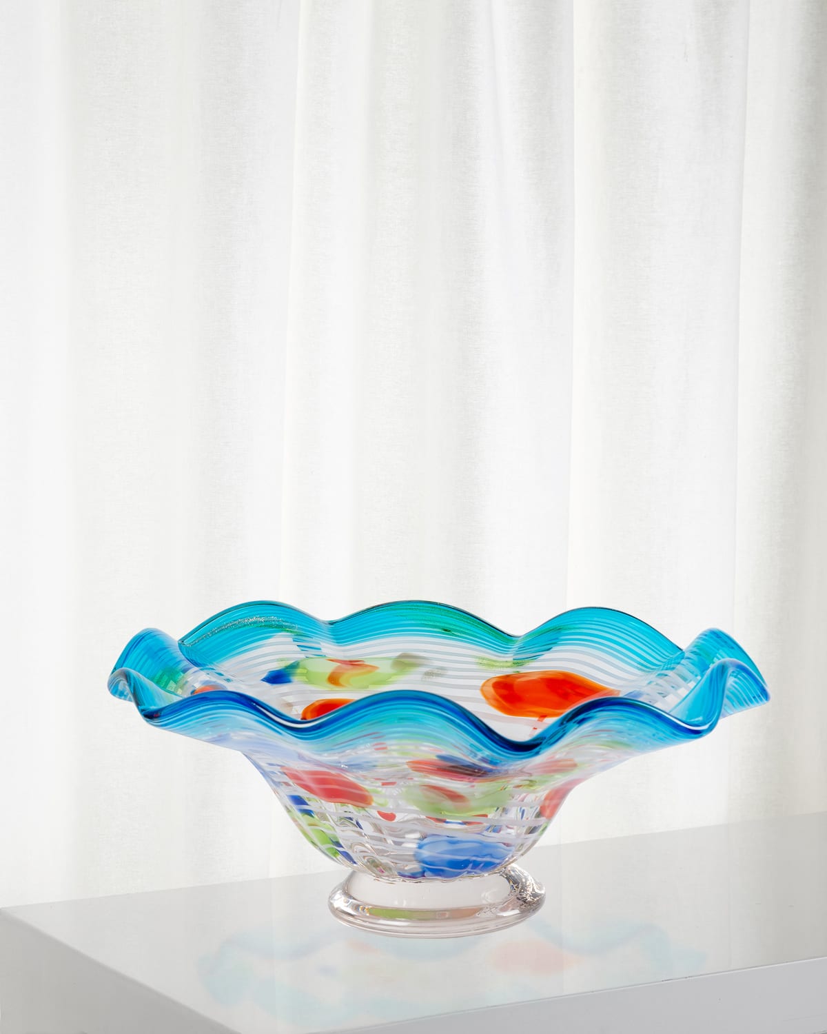 Dale Tiffany Villa Newport Art Glass Bowl In Blue