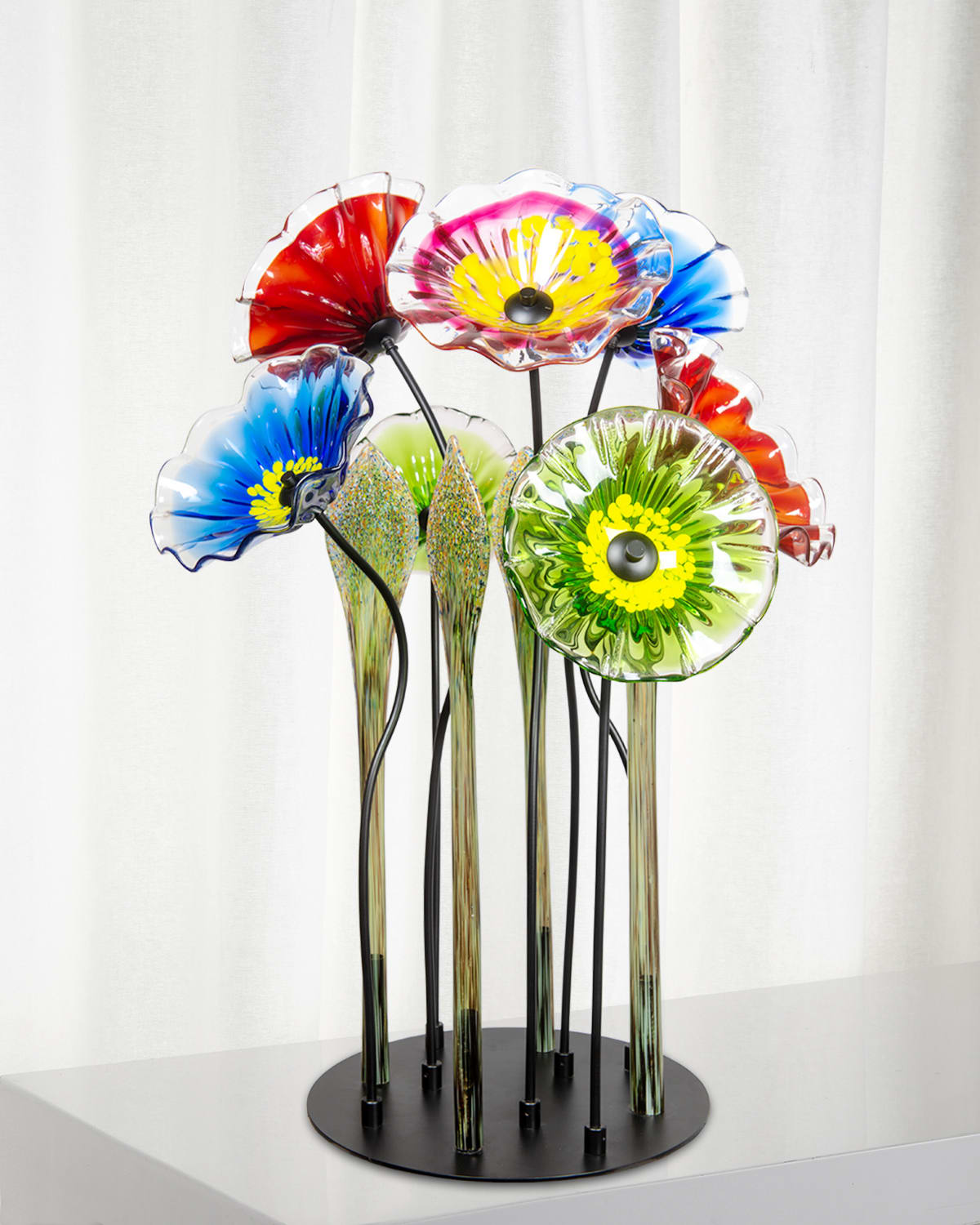 Dale Tiffany Floral Art Glass Decor In Multi