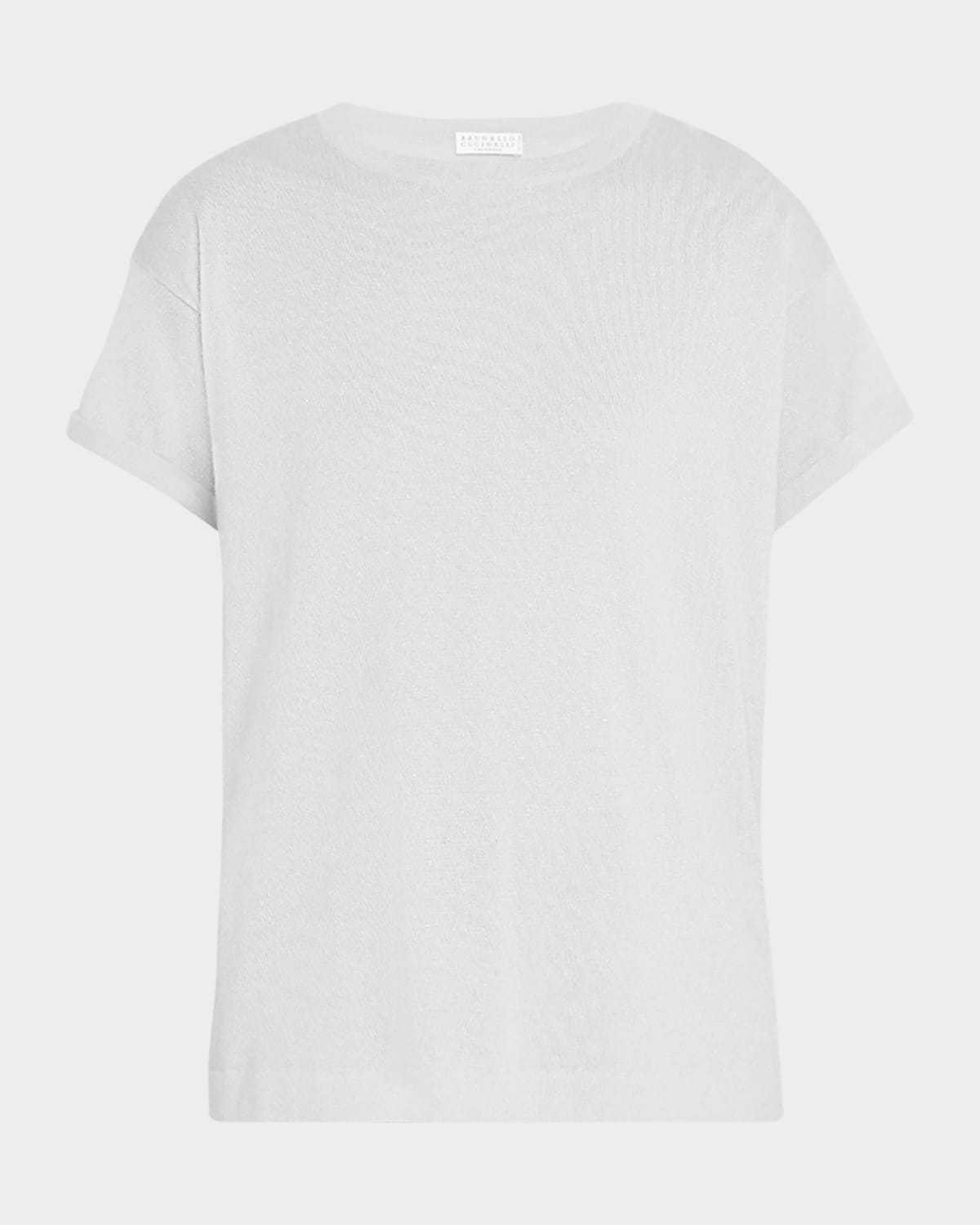 Cashmere-Blend Knit Lurex T-Shirt
