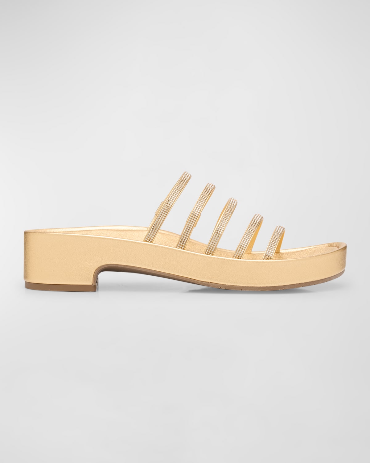 Laryn Crystal Five-Strap Slide Sandals