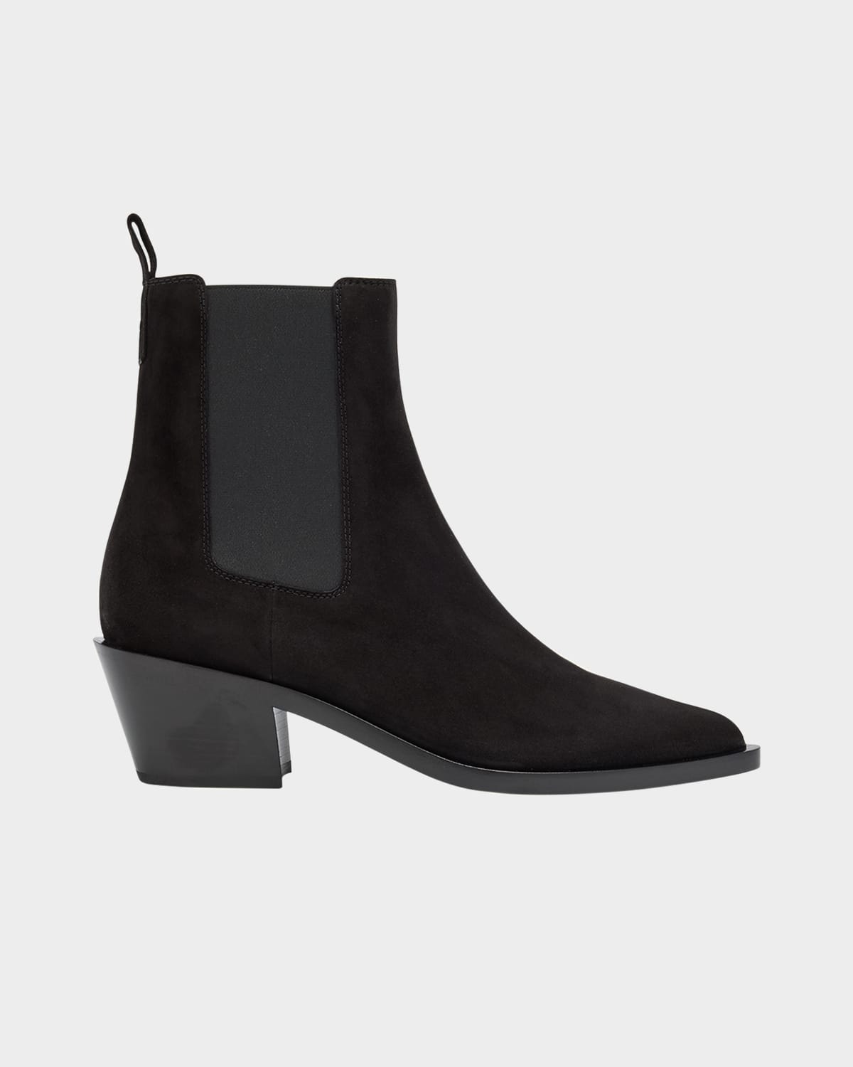 Gianvito Rossi Wylie Suede Western Chelsea Booties In Black