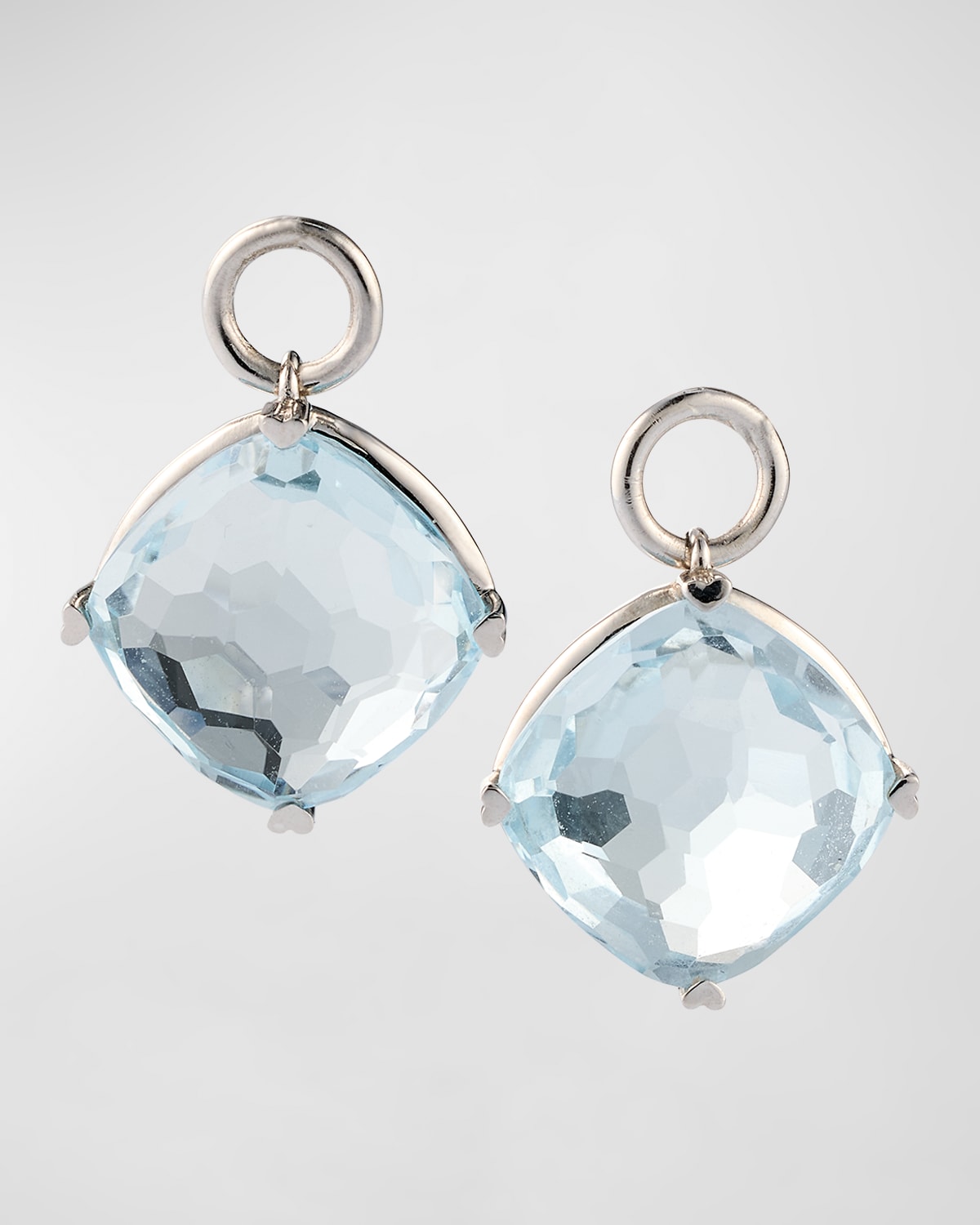 Rocks 18K White Gold Blue Topaz Earring Charms