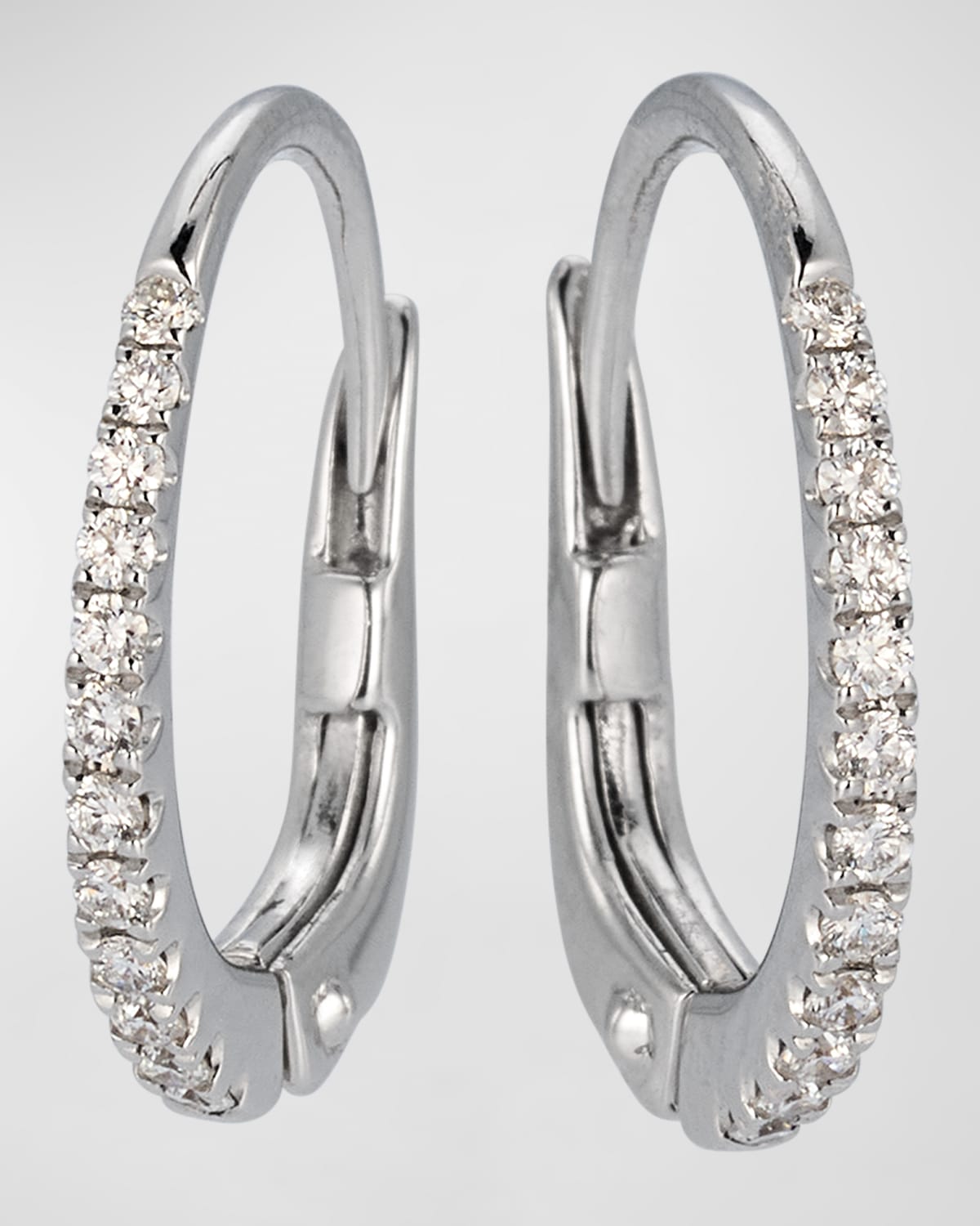 Sparkle 18K White Gold Diamond Huggie Hoop Earrings