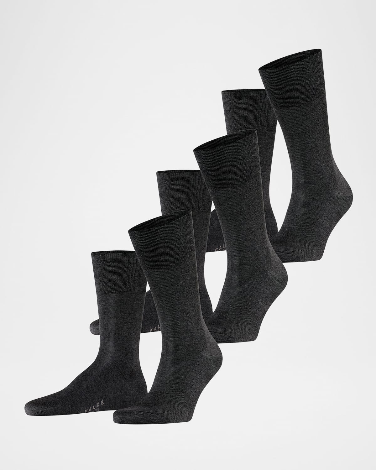 Falke Tiago 3-pack Dress Socks In Anthracite
