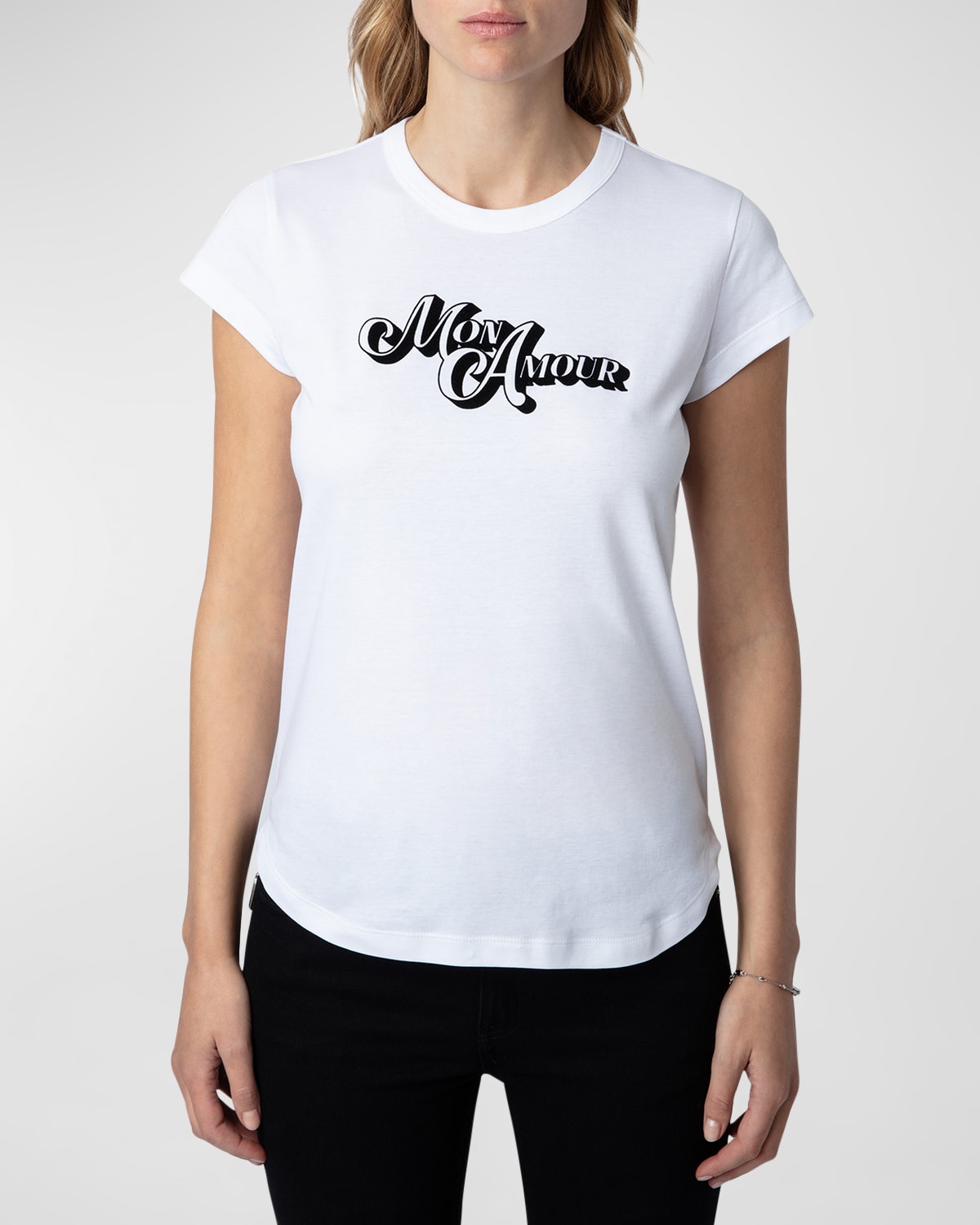 Zadig & Voltaire Woop Amour Cotton T-shirt In Blanc