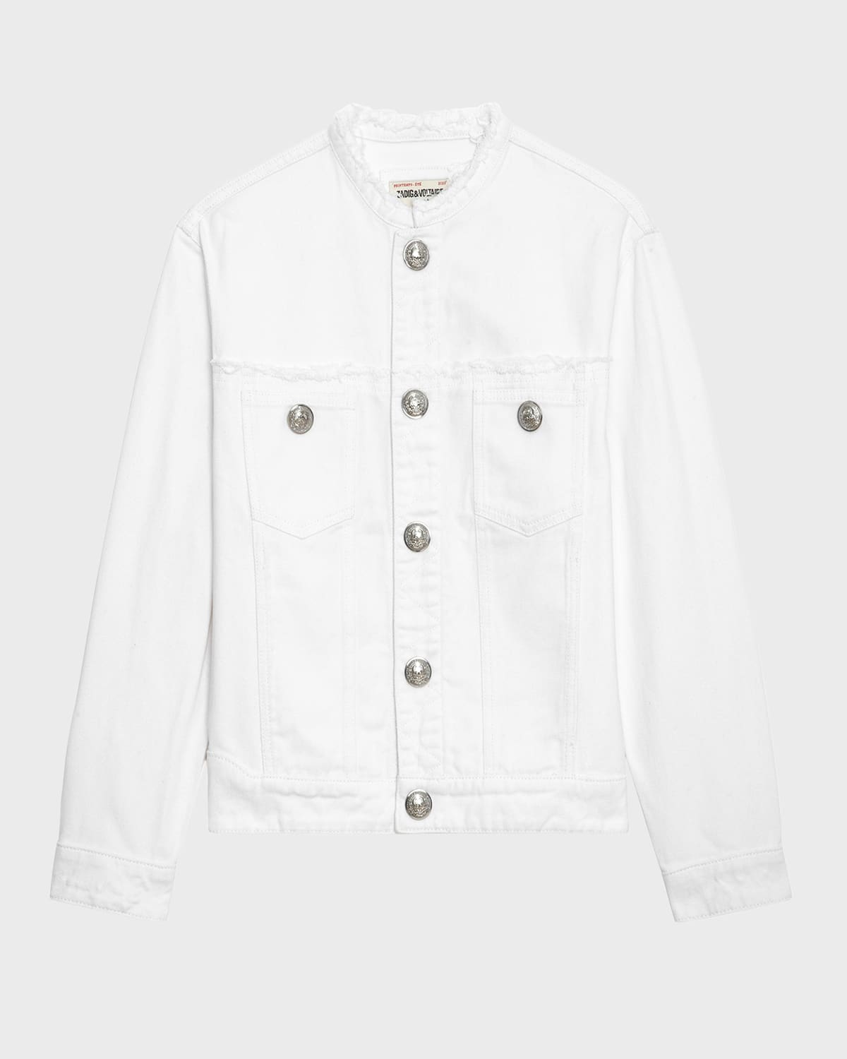 Zadig & Voltaire Kaely Raw Edge Denim Jacket In Judo