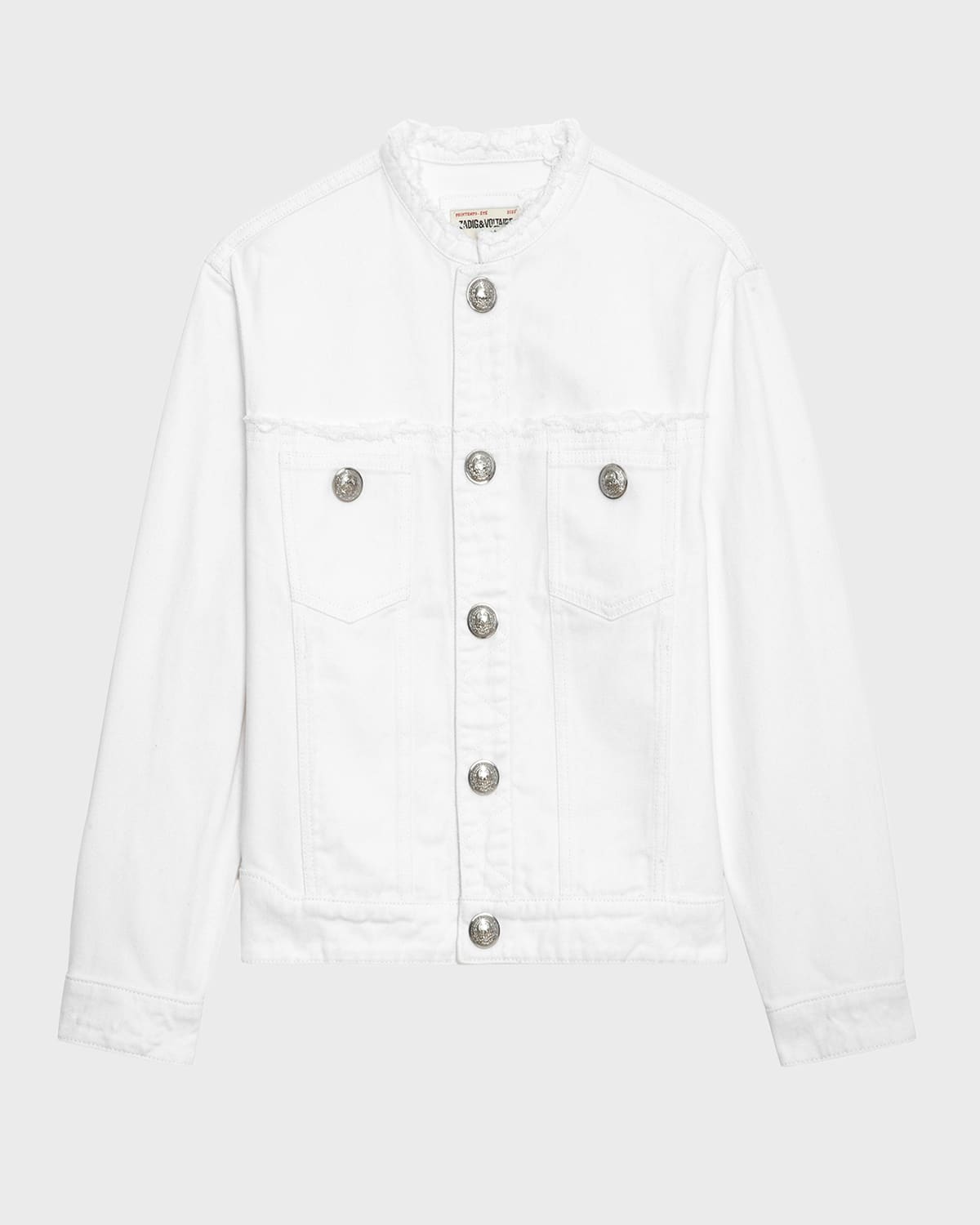 Shop Zadig & Voltaire Kaely Destroyed Denim Jacket In Judo