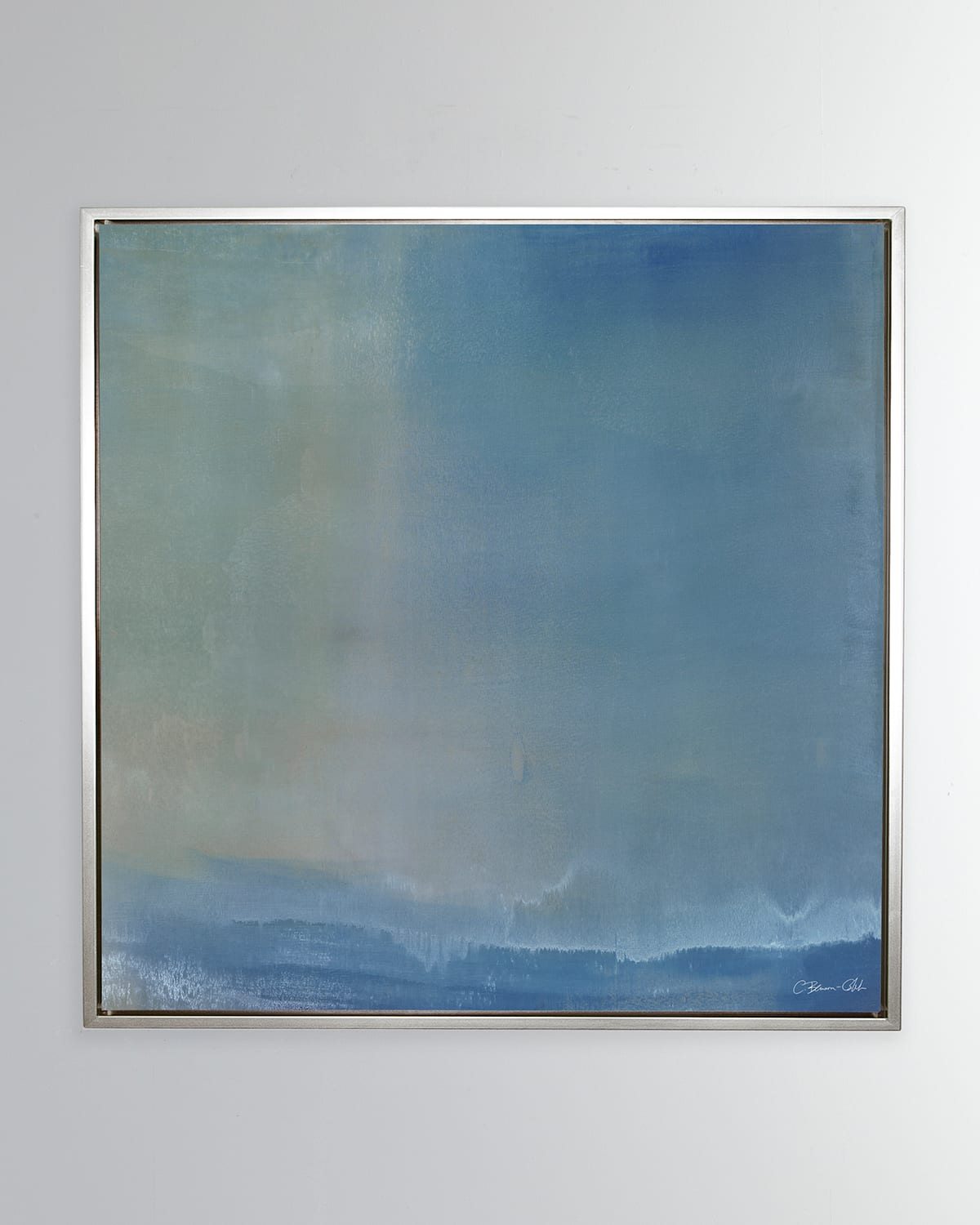 Benson-cobb Studios Blue Wash Giclee 36" Square In Blue