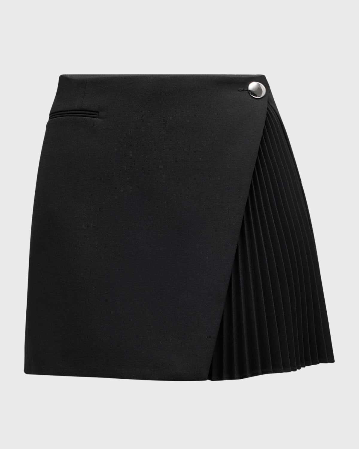 A.l.c Callen Pleated Mini Skirt In Black In Black